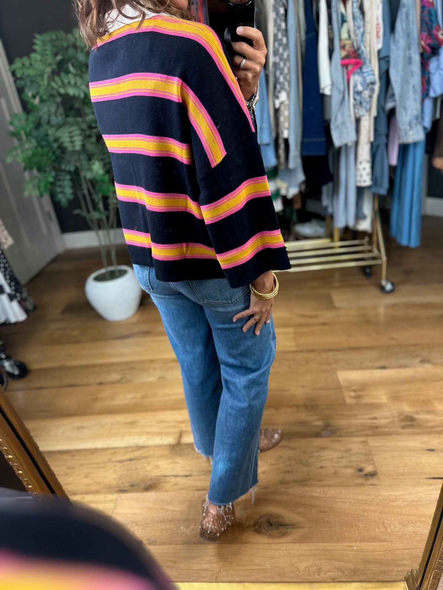Know The Deal Rugby Polo-Long Sleeves-ee:some-Anna Kaytes Boutique, Women's Fashion Boutique in Grinnell, Iowa