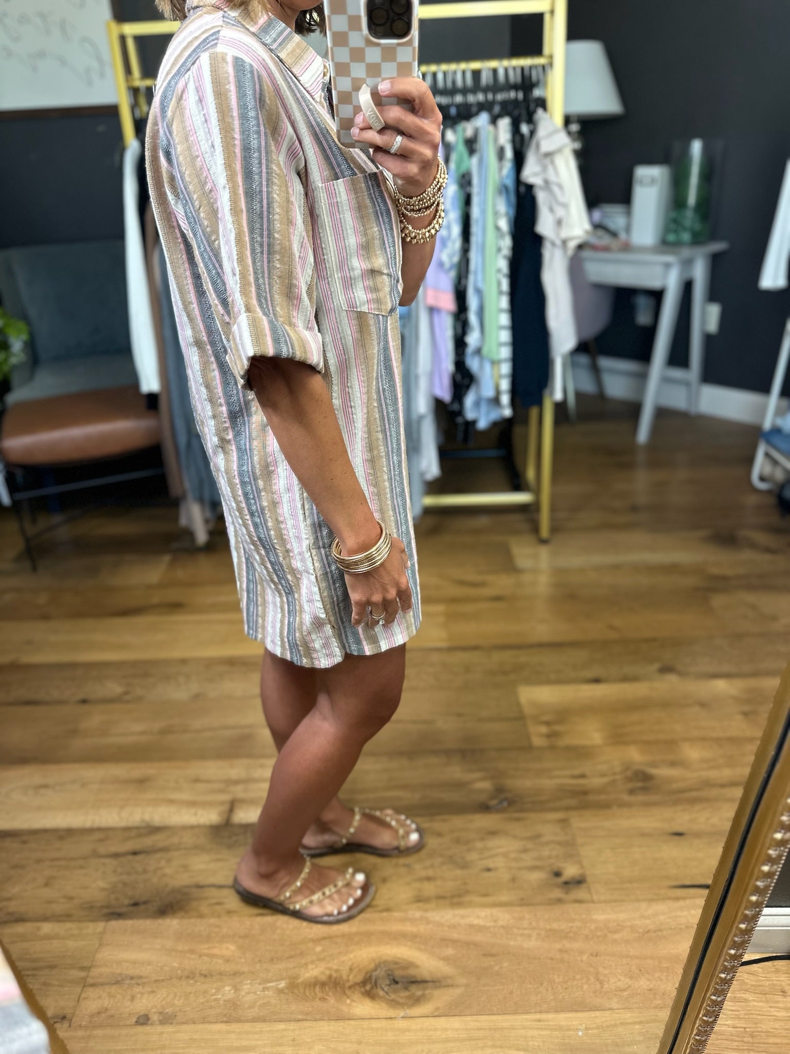 Promise You Striped Pocket Romper - Blush Multi-Wishlist-Anna Kaytes Boutique, Women's Fashion Boutique in Grinnell, Iowa