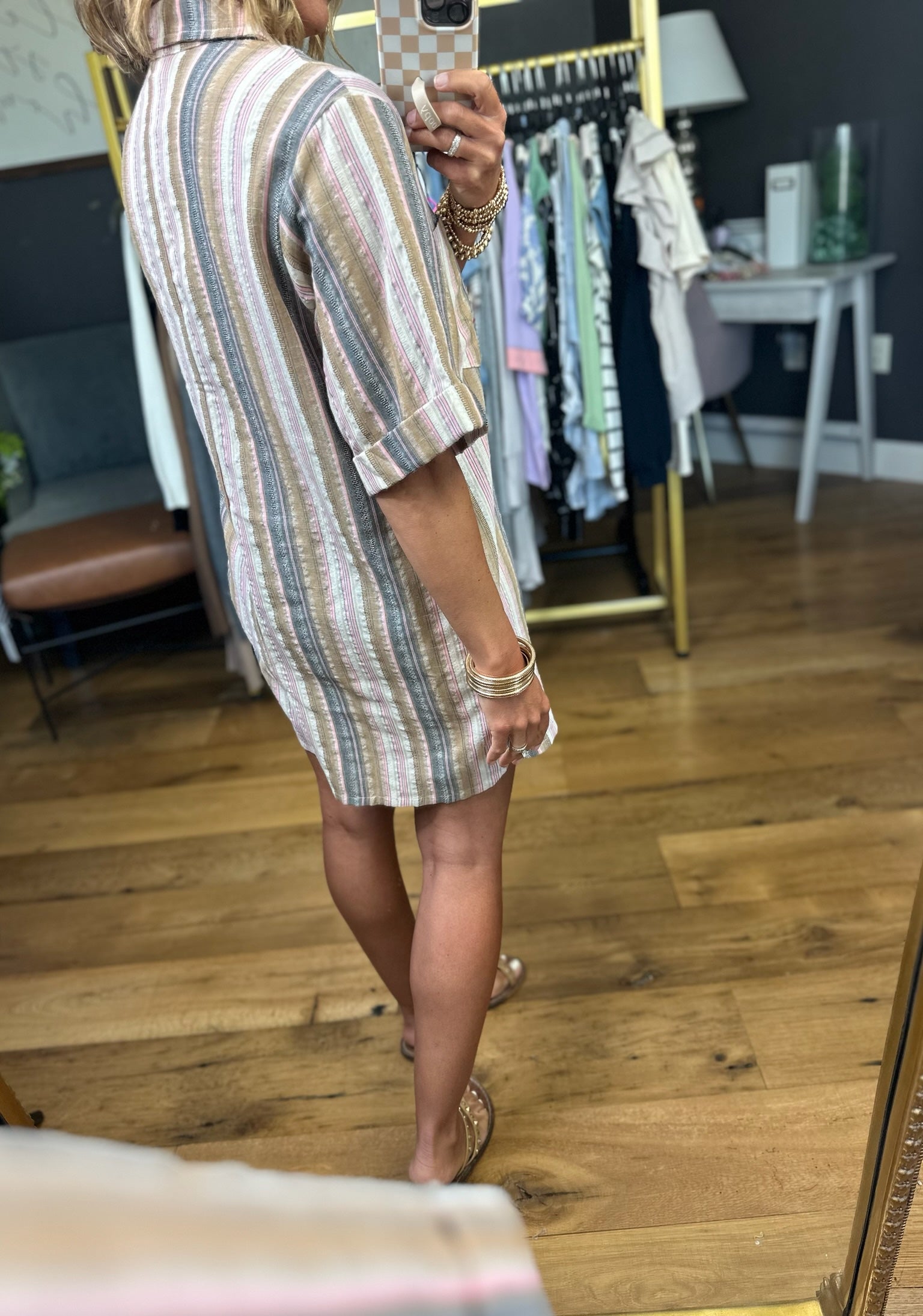 Promise You Striped Pocket Romper - Blush Multi-Wishlist-Anna Kaytes Boutique, Women's Fashion Boutique in Grinnell, Iowa
