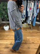 Can't Take This Away Striped Crewneck-Long Sleeves-Staccato-Anna Kaytes Boutique, Women's Fashion Boutique in Grinnell, Iowa