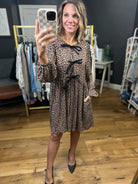 Dress You Up Animal Print Bow Dress-Entro-Anna Kaytes Boutique, Women's Fashion Boutique in Grinnell, Iowa