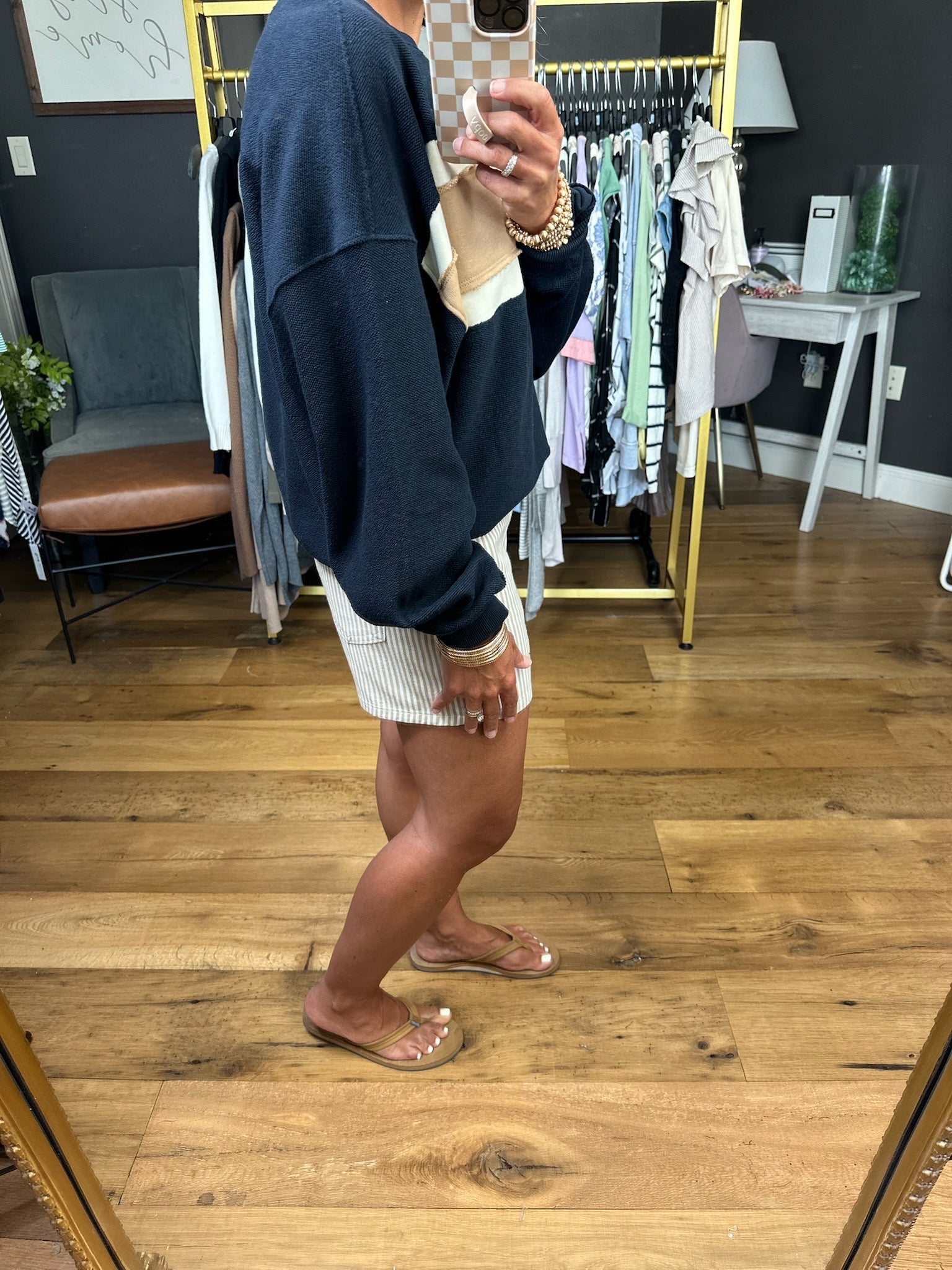 Rest Of Your Life Raw Patched Crewneck Sweatshirt - Navy-Aemi & Co-Anna Kaytes Boutique, Women's Fashion Boutique in Grinnell, Iowa