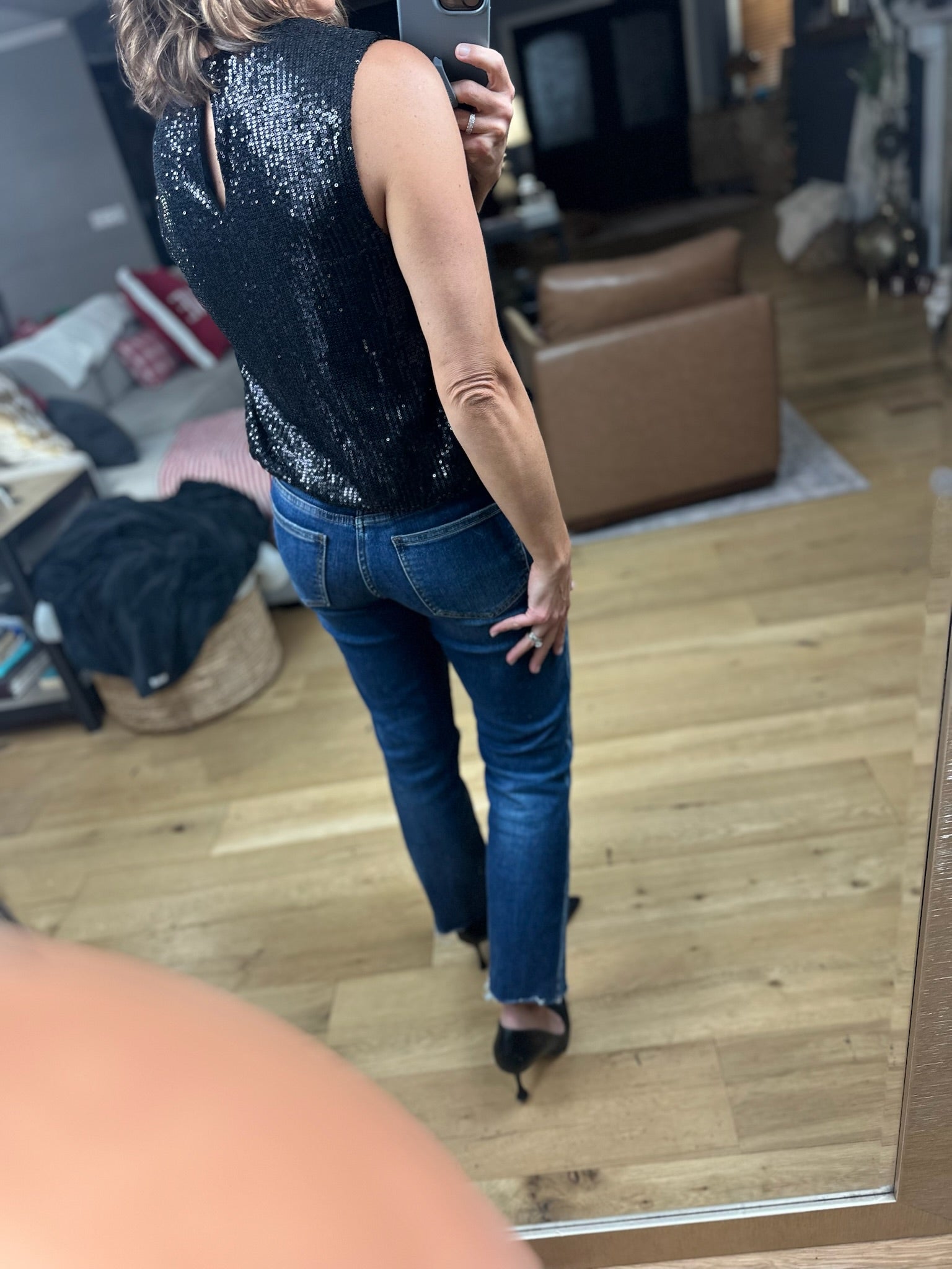 In The Spotlight Sequin Top-Short Sleeves-Saints & Hearts-Anna Kaytes Boutique, Women's Fashion Boutique in Grinnell, Iowa