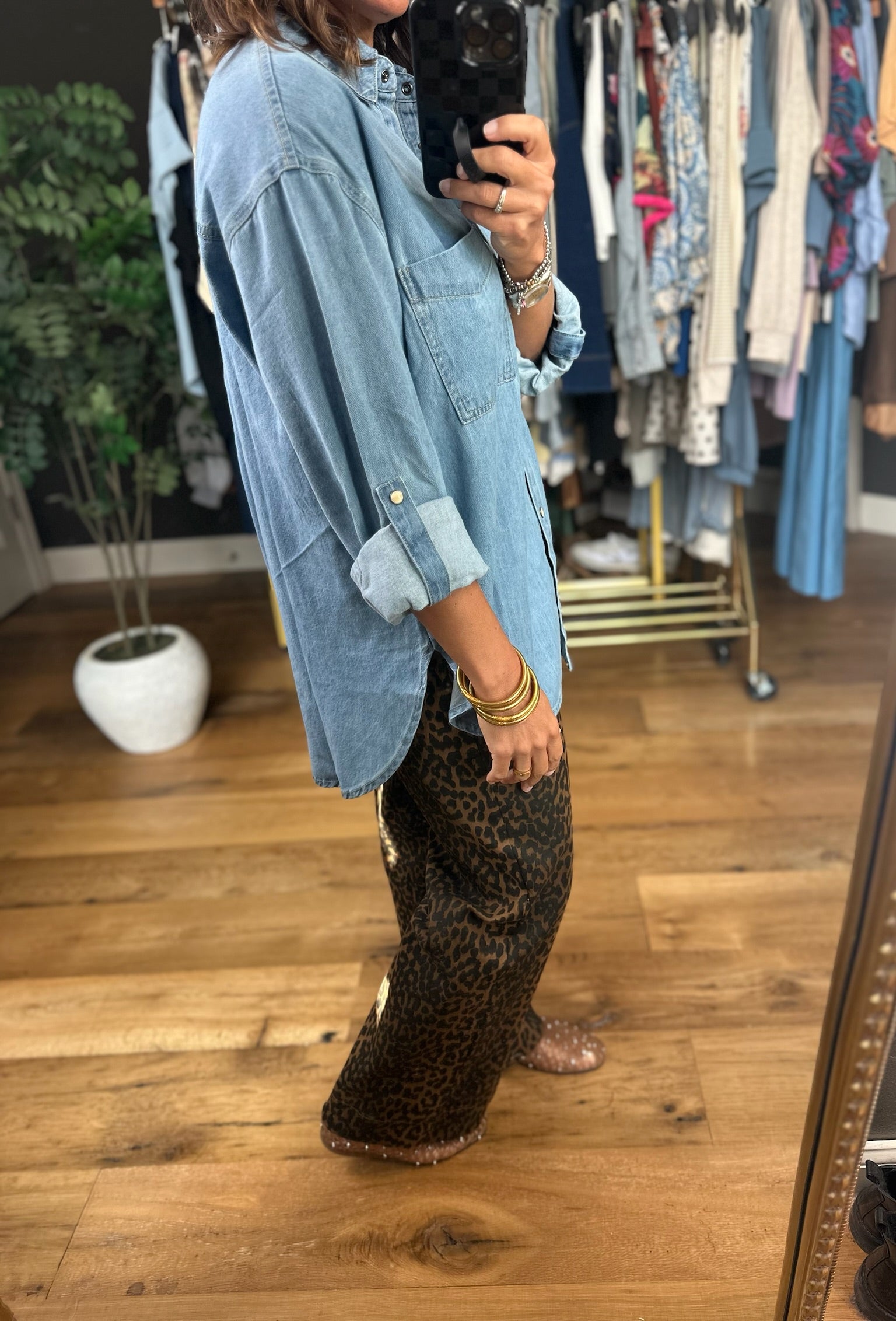 The Real Winner Button-Down Top-Long Sleeves-Blu Pepper-Anna Kaytes Boutique, Women's Fashion Boutique in Grinnell, Iowa