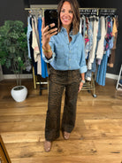 The Katie Leopard Denim-Pants-Umgee-Anna Kaytes Boutique, Women's Fashion Boutique in Grinnell, Iowa