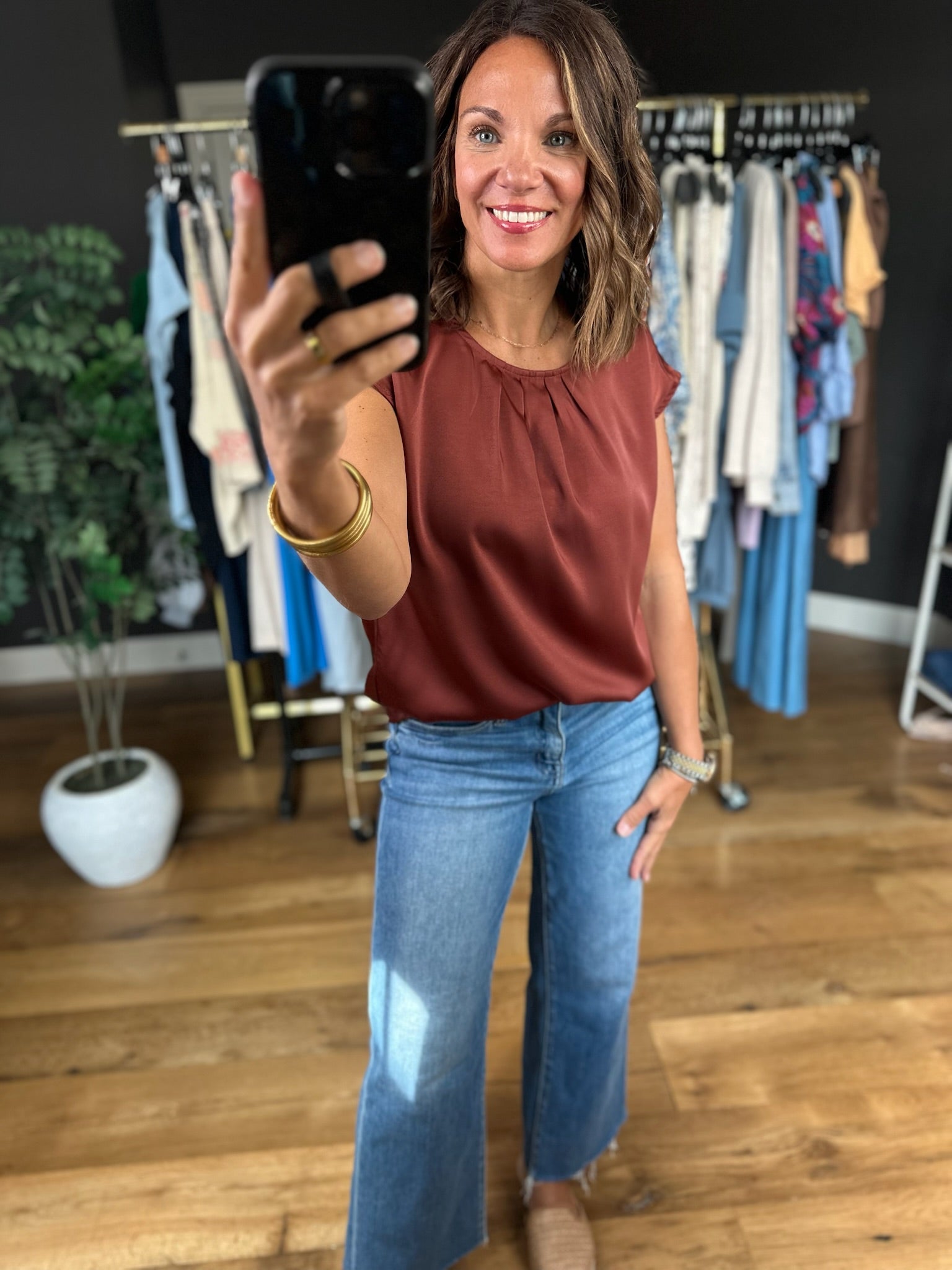All For You Pleat-Detail Top-Short Sleeves-ee:some-Anna Kaytes Boutique, Women's Fashion Boutique in Grinnell, Iowa