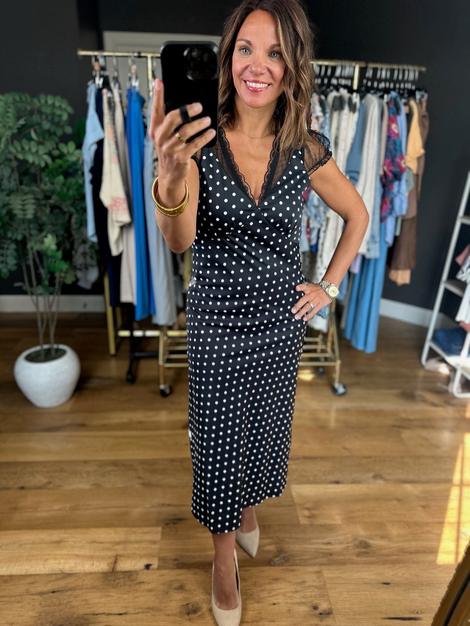 All Eyes On You Polka-Dot Dress-Dresses-Baevely-Anna Kaytes Boutique, Women's Fashion Boutique in Grinnell, Iowa