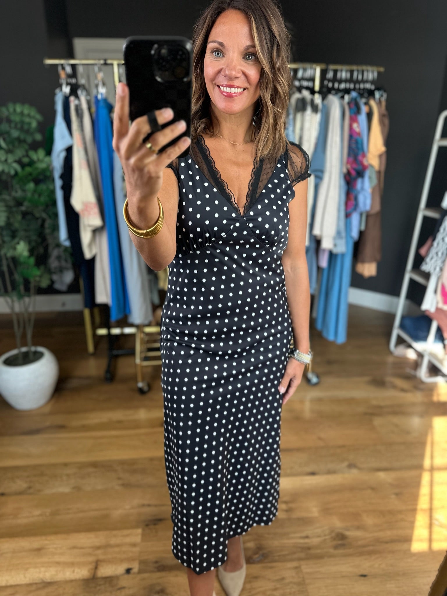 All Eyes On You Polka-Dot Dress-Dresses-Baevely-Anna Kaytes Boutique, Women's Fashion Boutique in Grinnell, Iowa