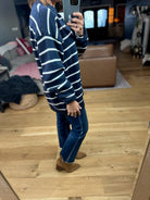 In The Right Place Striped Sweater - Navy-Sweaters-Wishlist-Anna Kaytes Boutique, Women's Fashion Boutique in Grinnell, Iowa