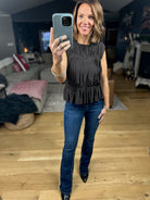 Kind Of Like This Tiered Peplum Top-Short Sleeves-Doe & Rae-Anna Kaytes Boutique, Women's Fashion Boutique in Grinnell, Iowa