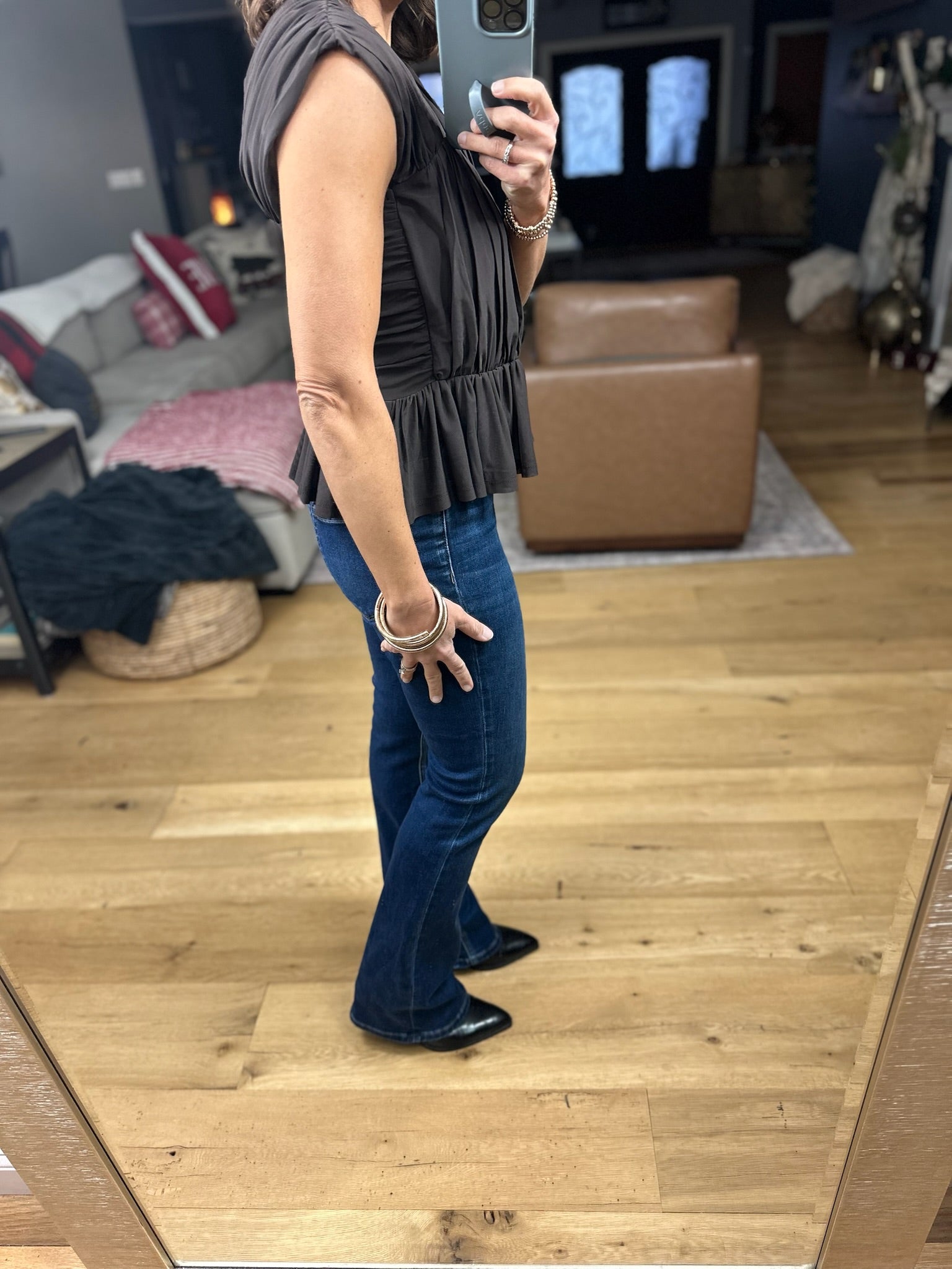 Kind Of Like This Tiered Peplum Top-Short Sleeves-Doe & Rae-Anna Kaytes Boutique, Women's Fashion Boutique in Grinnell, Iowa