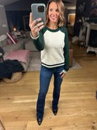 Stick With You Varsity Crewneck Sweater-Sweaters-Skies Are Blue-Anna Kaytes Boutique, Women's Fashion Boutique in Grinnell, Iowa