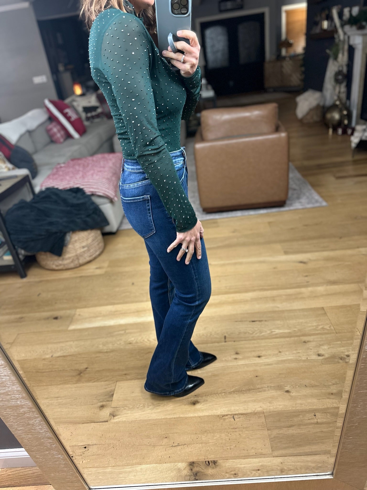 Everybody Wants You Studded Long Sleeve Top-Long Sleeves-Skies Are Blue-Anna Kaytes Boutique, Women's Fashion Boutique in Grinnell, Iowa