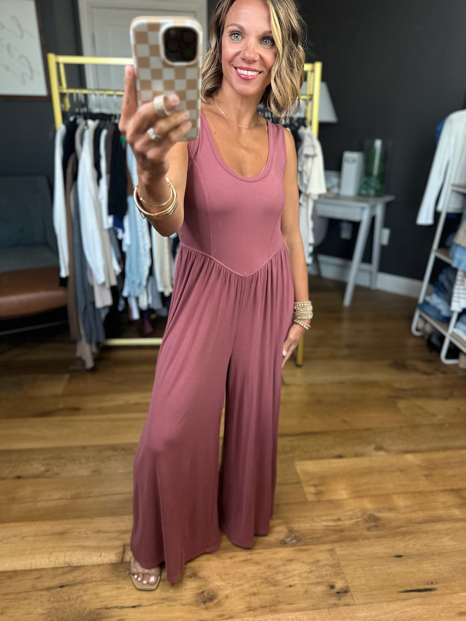 Looking Back At Me Wide-Leg Jumpsuit - Mauve-Very J-Anna Kaytes Boutique, Women's Fashion Boutique in Grinnell, Iowa