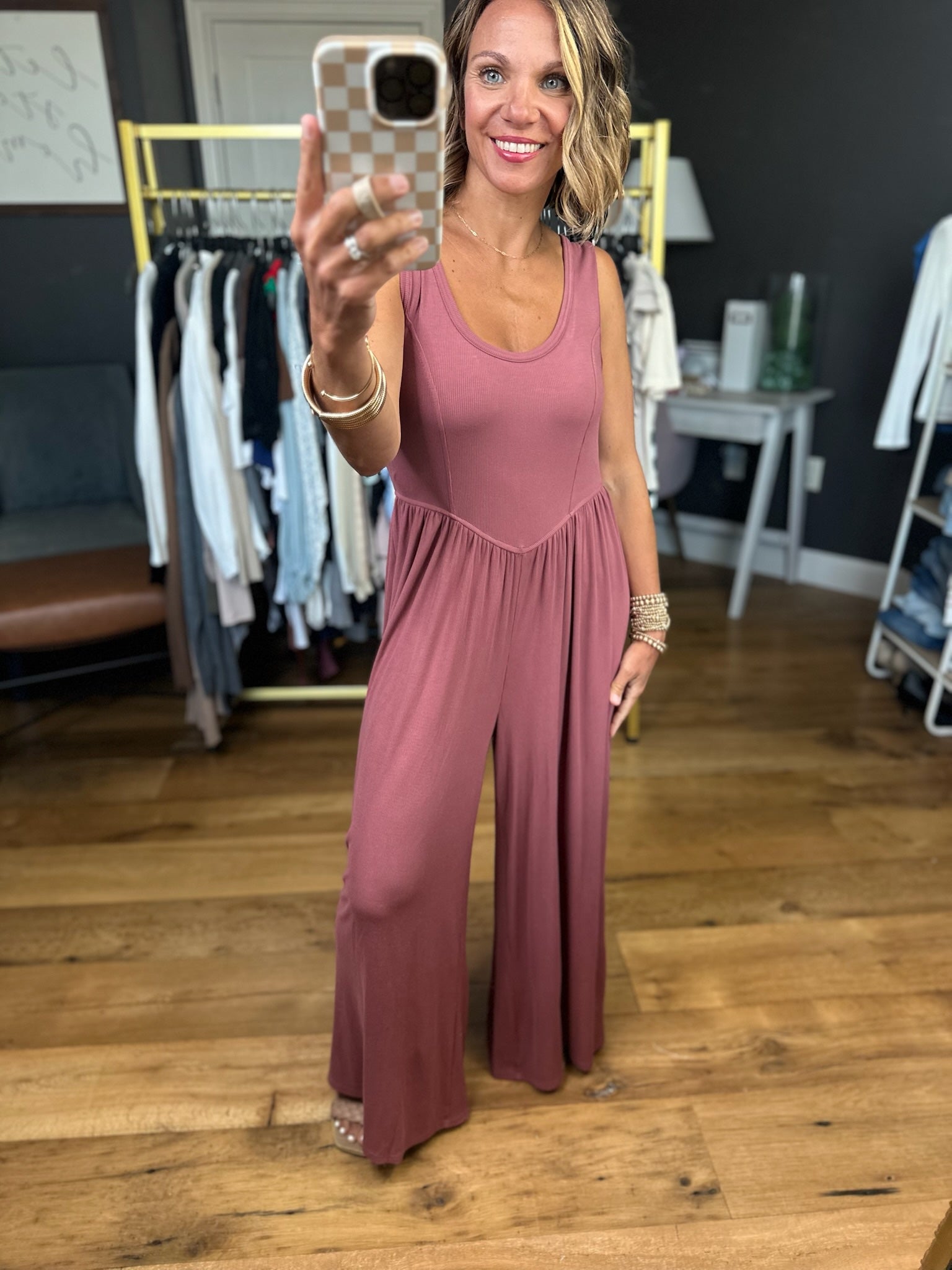Looking Back At Me Wide-Leg Jumpsuit - Mauve-Very J-Anna Kaytes Boutique, Women's Fashion Boutique in Grinnell, Iowa