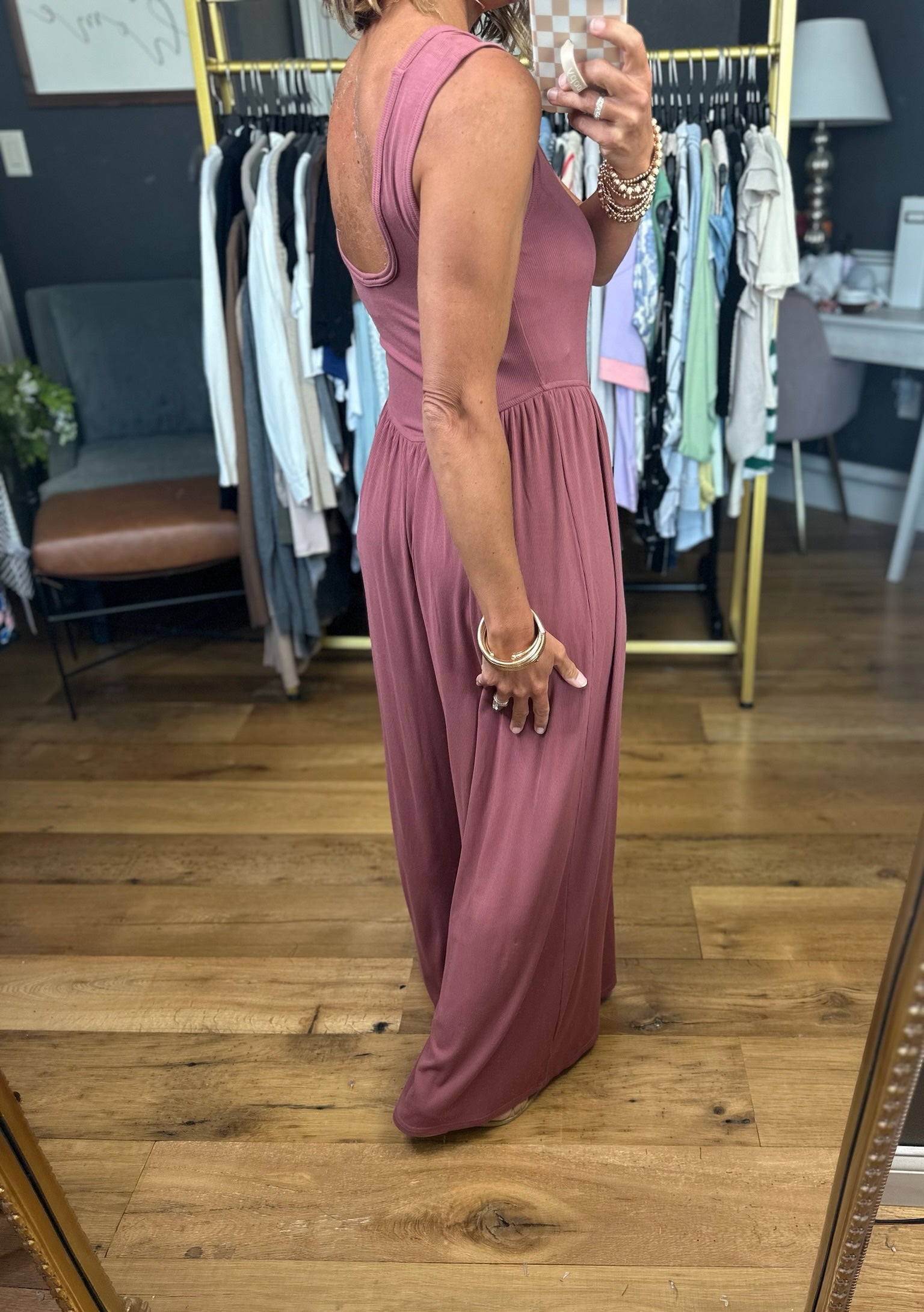 Looking Back At Me Wide-Leg Jumpsuit - Mauve-Very J-Anna Kaytes Boutique, Women's Fashion Boutique in Grinnell, Iowa