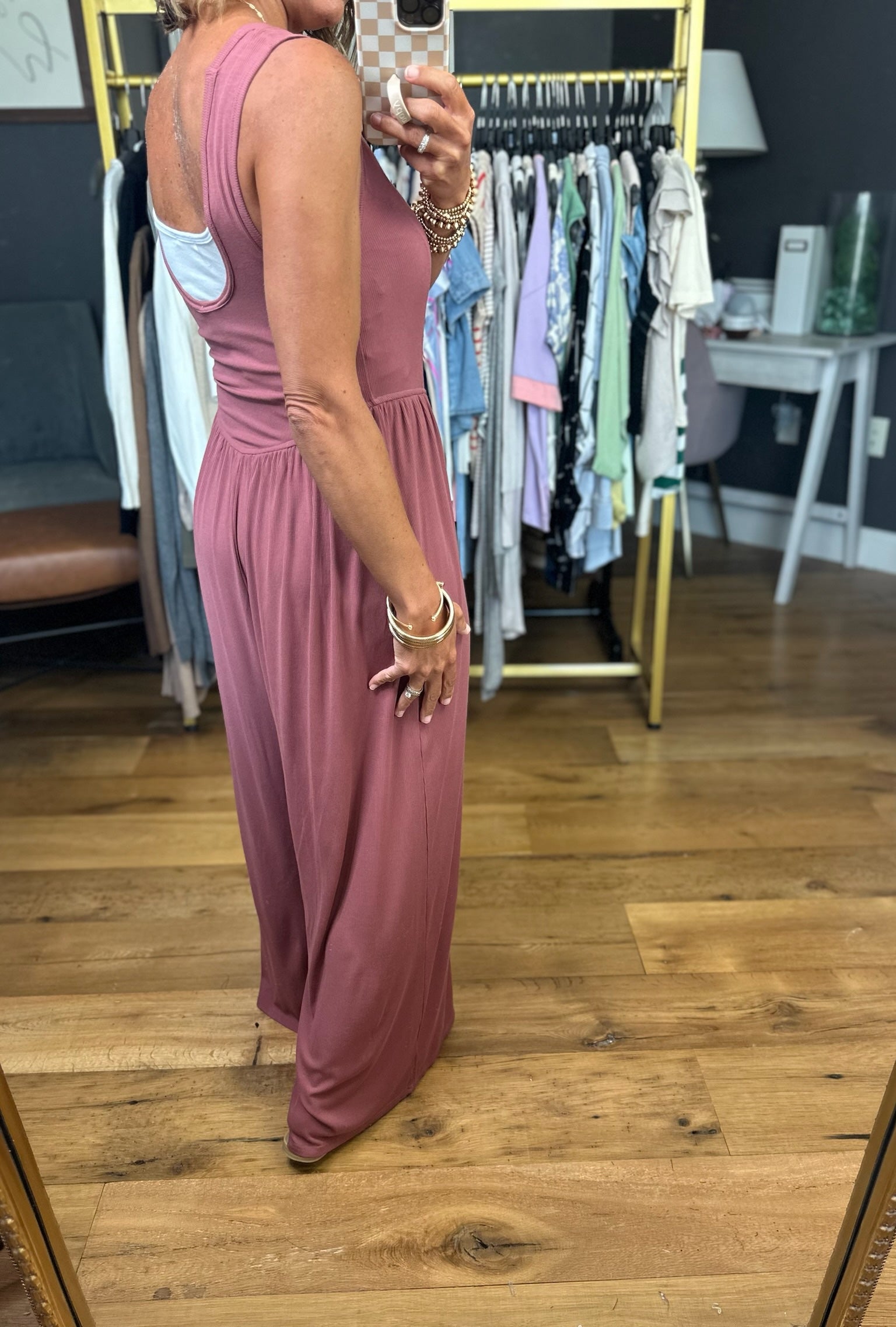 Looking Back At Me Wide-Leg Jumpsuit - Mauve-Very J-Anna Kaytes Boutique, Women's Fashion Boutique in Grinnell, Iowa