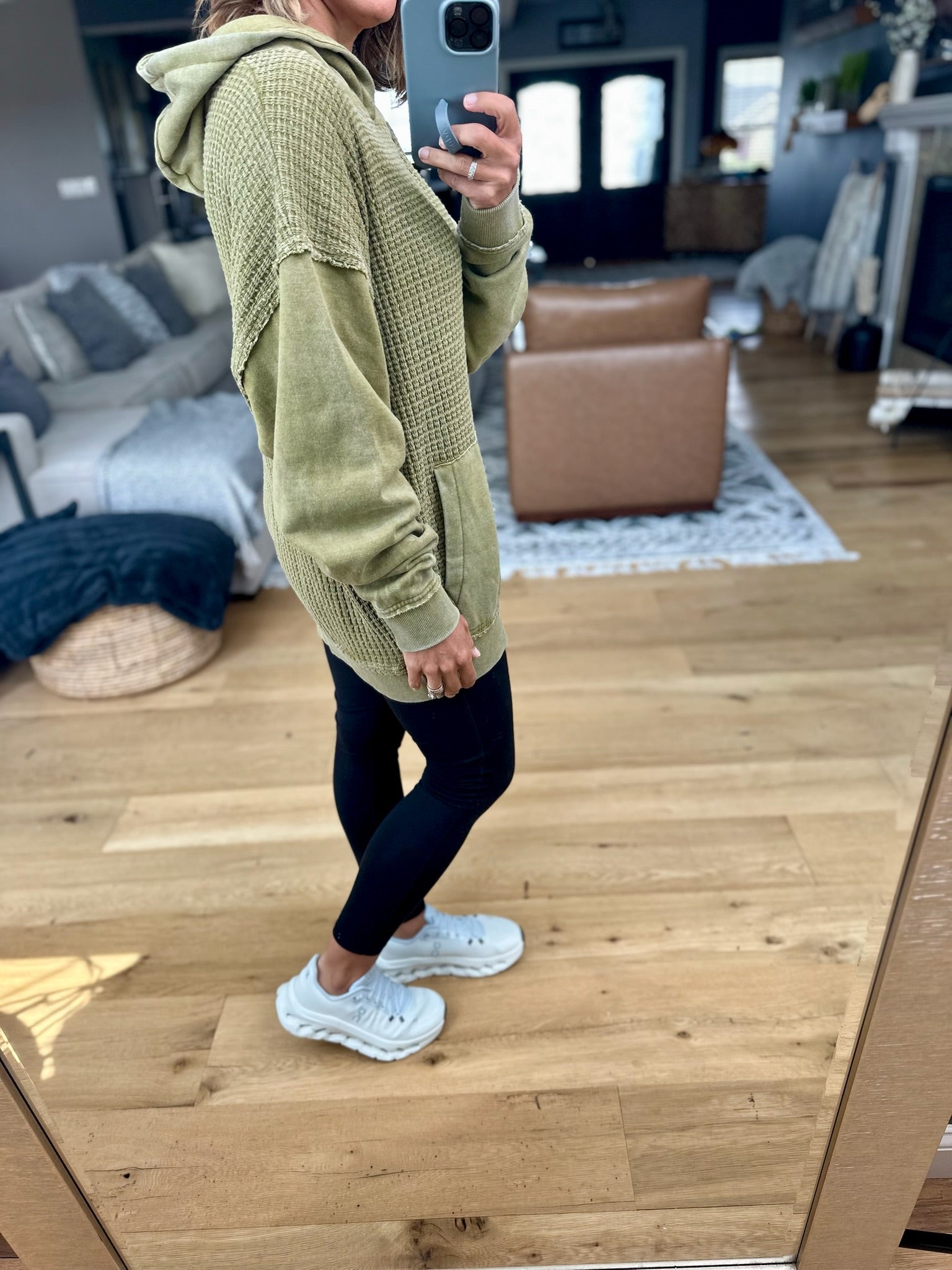 Full Of Fall Textured Vintage Hoodie-Sweaters-Mono B-Anna Kaytes Boutique, Women's Fashion Boutique in Grinnell, Iowa