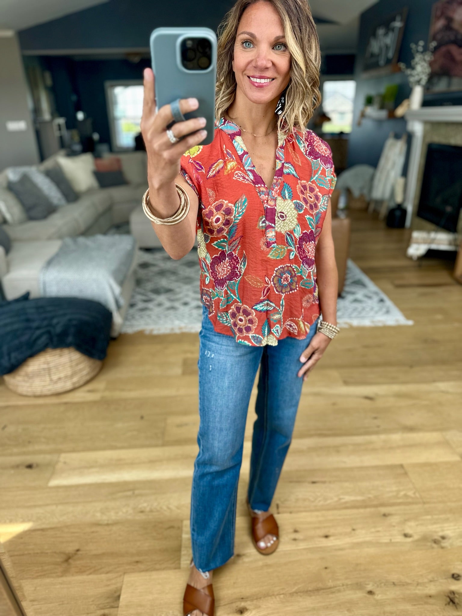 The Right Time Floral Top-THML-Anna Kaytes Boutique, Women's Fashion Boutique in Grinnell, Iowa