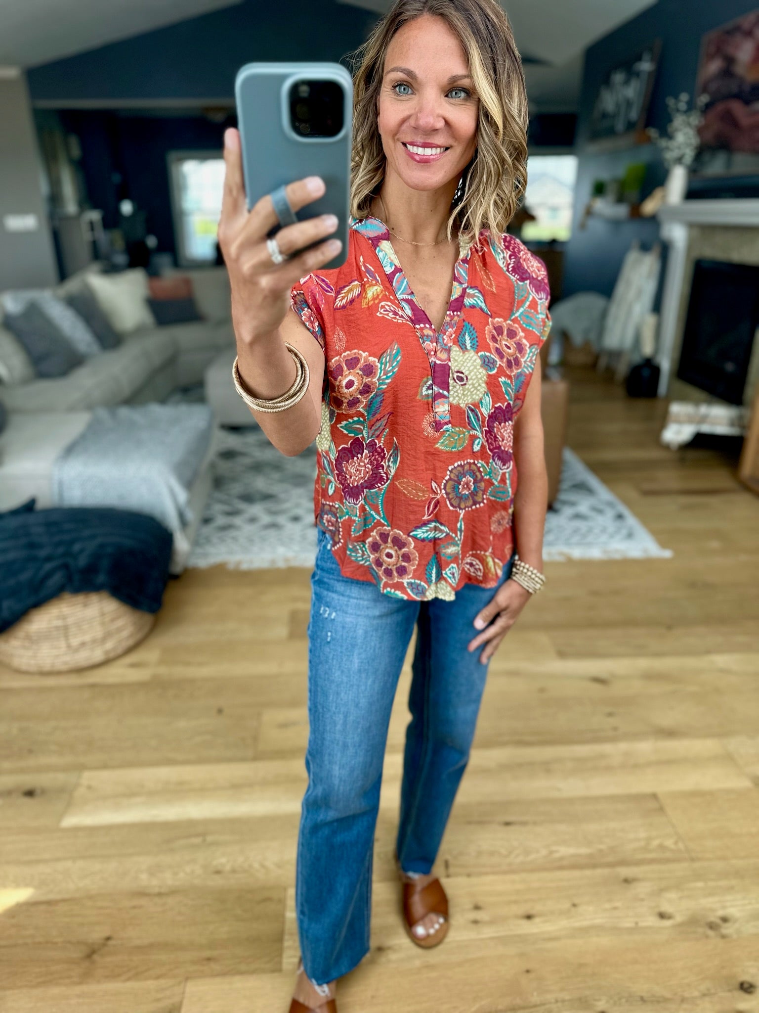 The Right Time Floral Top-THML-Anna Kaytes Boutique, Women's Fashion Boutique in Grinnell, Iowa