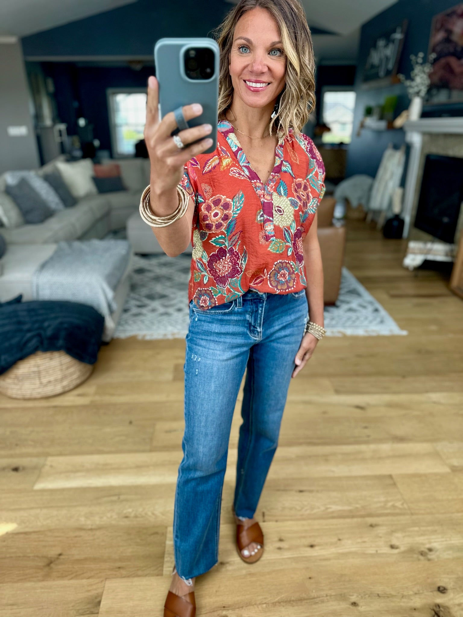 The Right Time Floral Top-THML-Anna Kaytes Boutique, Women's Fashion Boutique in Grinnell, Iowa
