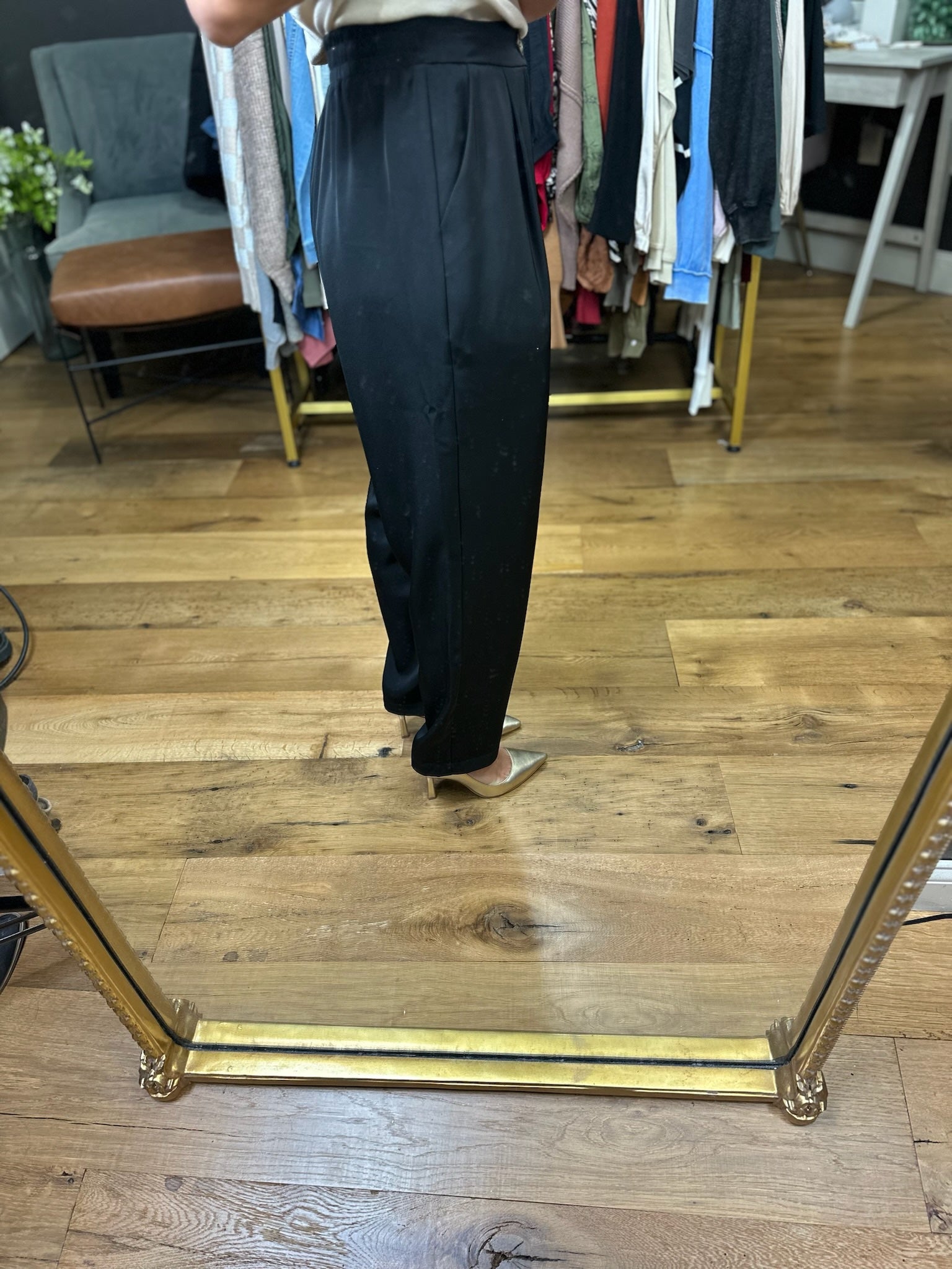 Reel You In Drapey Pants - Black-Allie Rose-Anna Kaytes Boutique, Women's Fashion Boutique in Grinnell, Iowa