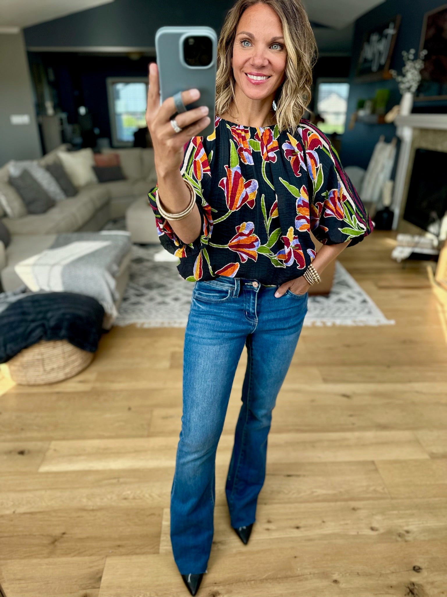 Transition Best Floral Top-THML-Anna Kaytes Boutique, Women's Fashion Boutique in Grinnell, Iowa