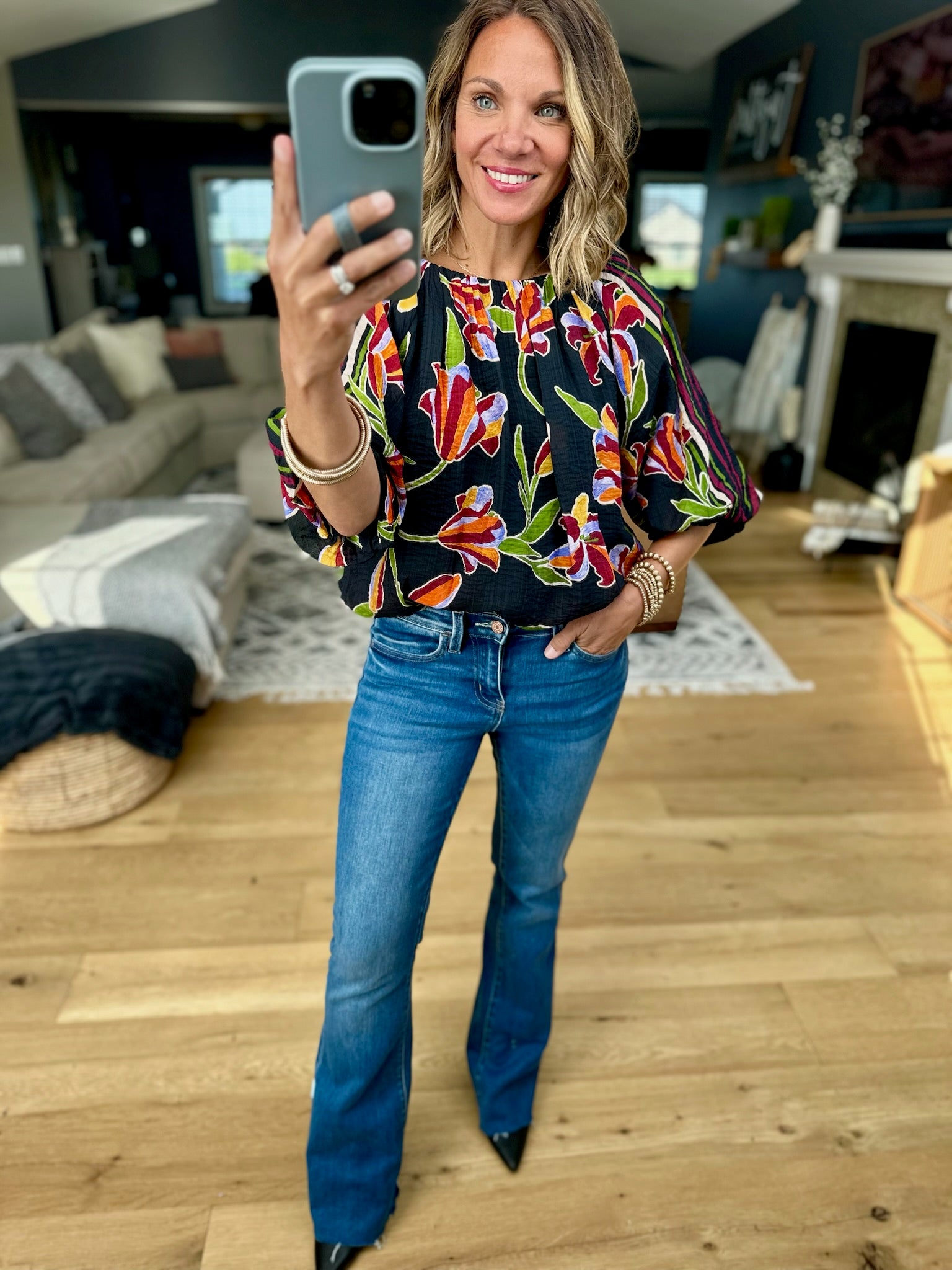 Transition Best Floral Top-THML-Anna Kaytes Boutique, Women's Fashion Boutique in Grinnell, Iowa