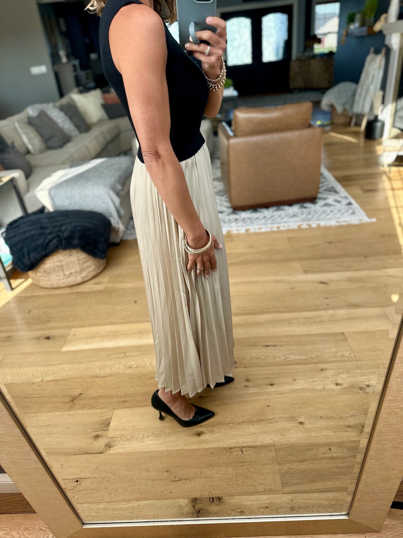 **The Power Of Chic Pleated Midi Dress-Wishlist-Anna Kaytes Boutique, Women's Fashion Boutique in Grinnell, Iowa