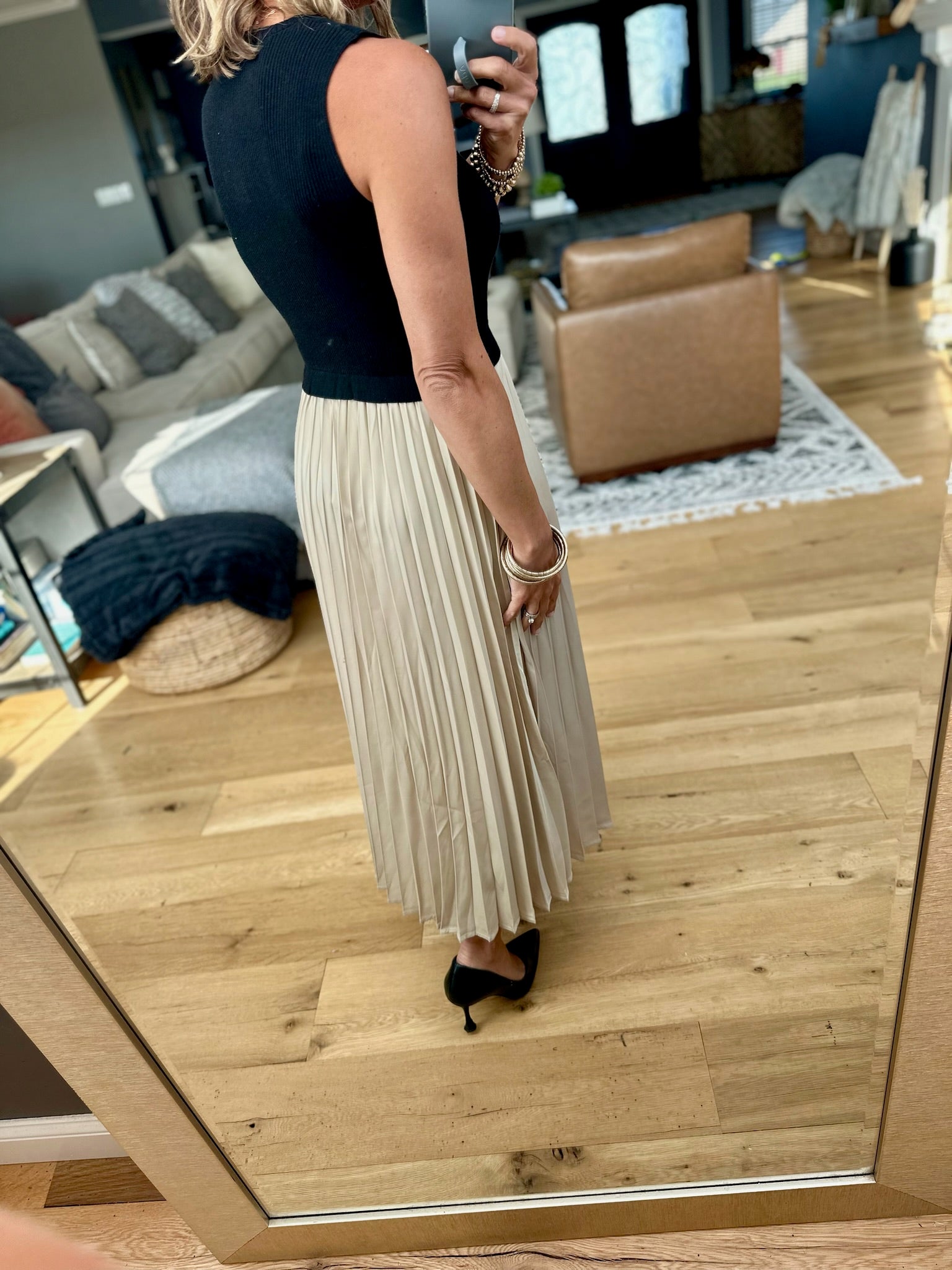 **The Power Of Chic Pleated Midi Dress-Wishlist-Anna Kaytes Boutique, Women's Fashion Boutique in Grinnell, Iowa