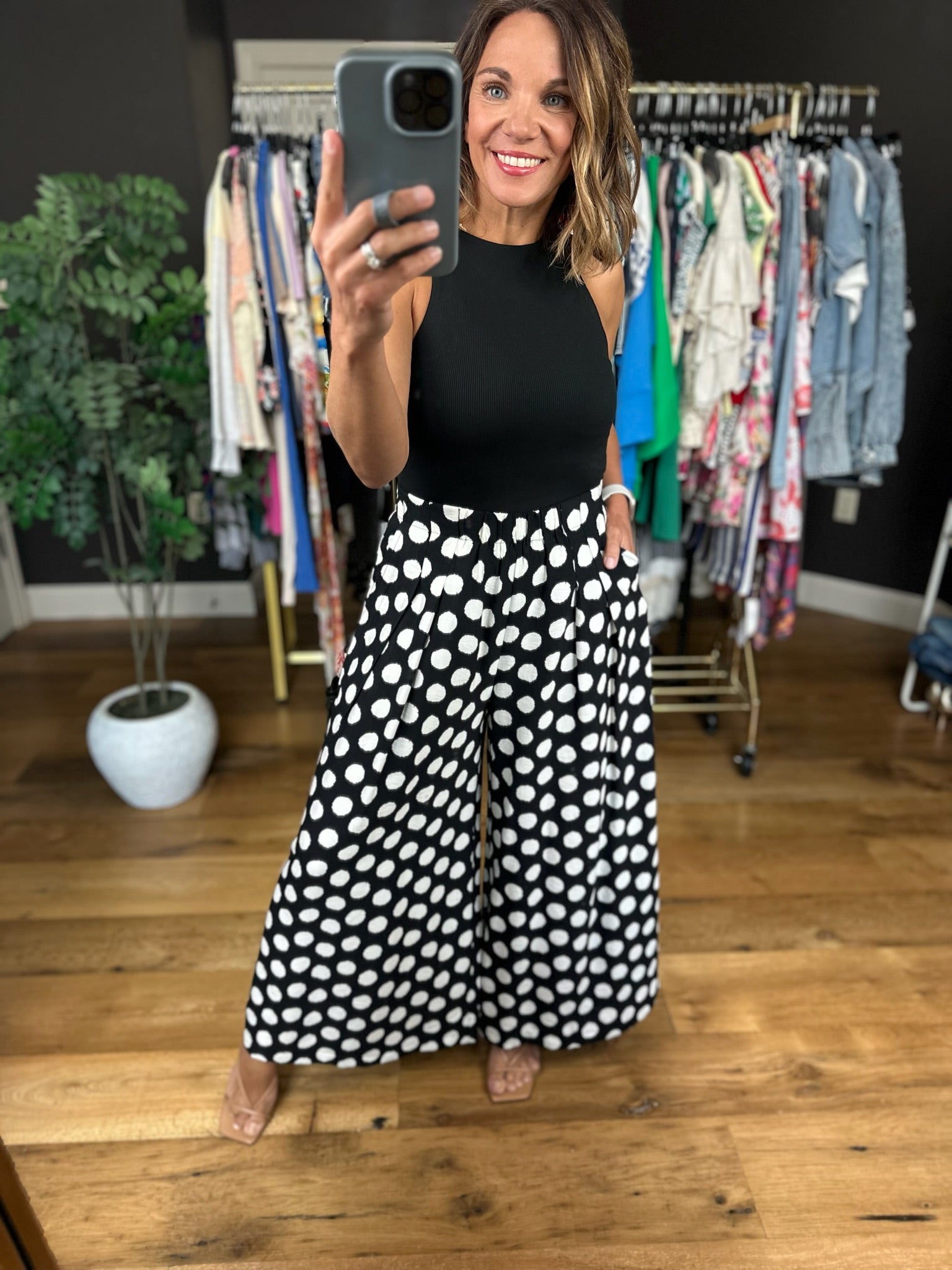 Counting The Days Wide-Leg Pants-Pants-Umgee-Anna Kaytes Boutique, Women's Fashion Boutique in Grinnell, Iowa