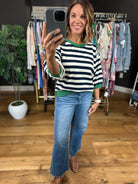 The Right Move Striped Top-Short Sleeves-Glam-Anna Kaytes Boutique, Women's Fashion Boutique in Grinnell, Iowa