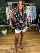 Stepping Away Floral Top-Short Sleeves-THML-Anna Kaytes Boutique, Women's Fashion Boutique in Grinnell, Iowa