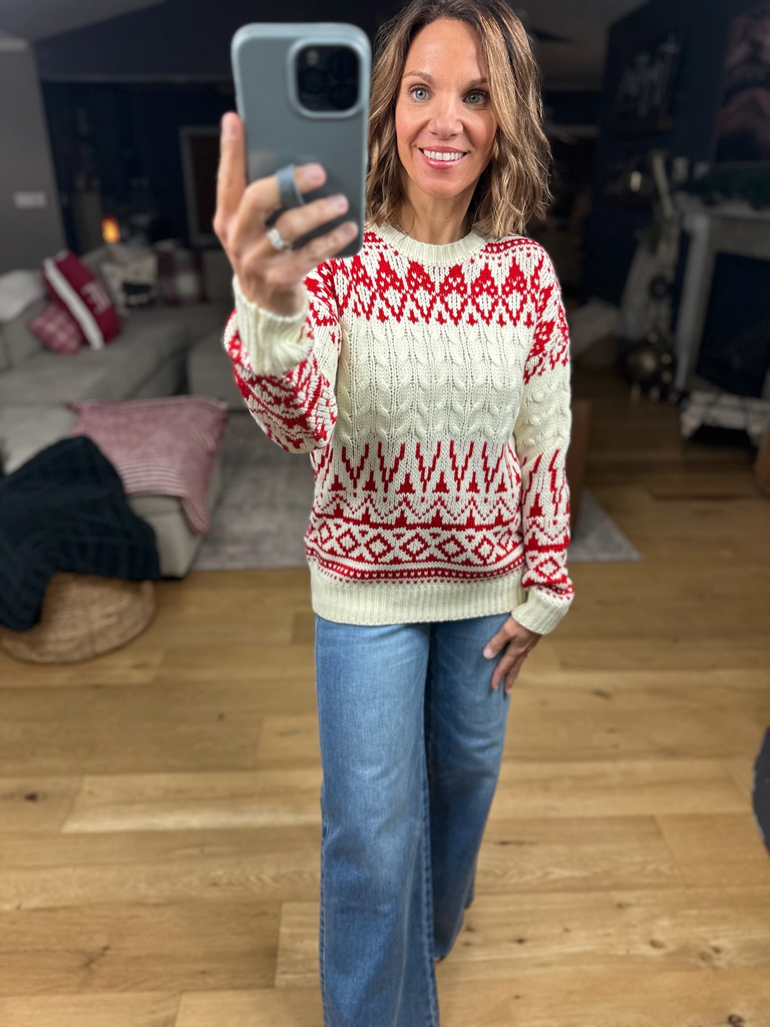 In My Time Fair Isle Sweater-Sweaters-Staccato-Anna Kaytes Boutique, Women's Fashion Boutique in Grinnell, Iowa