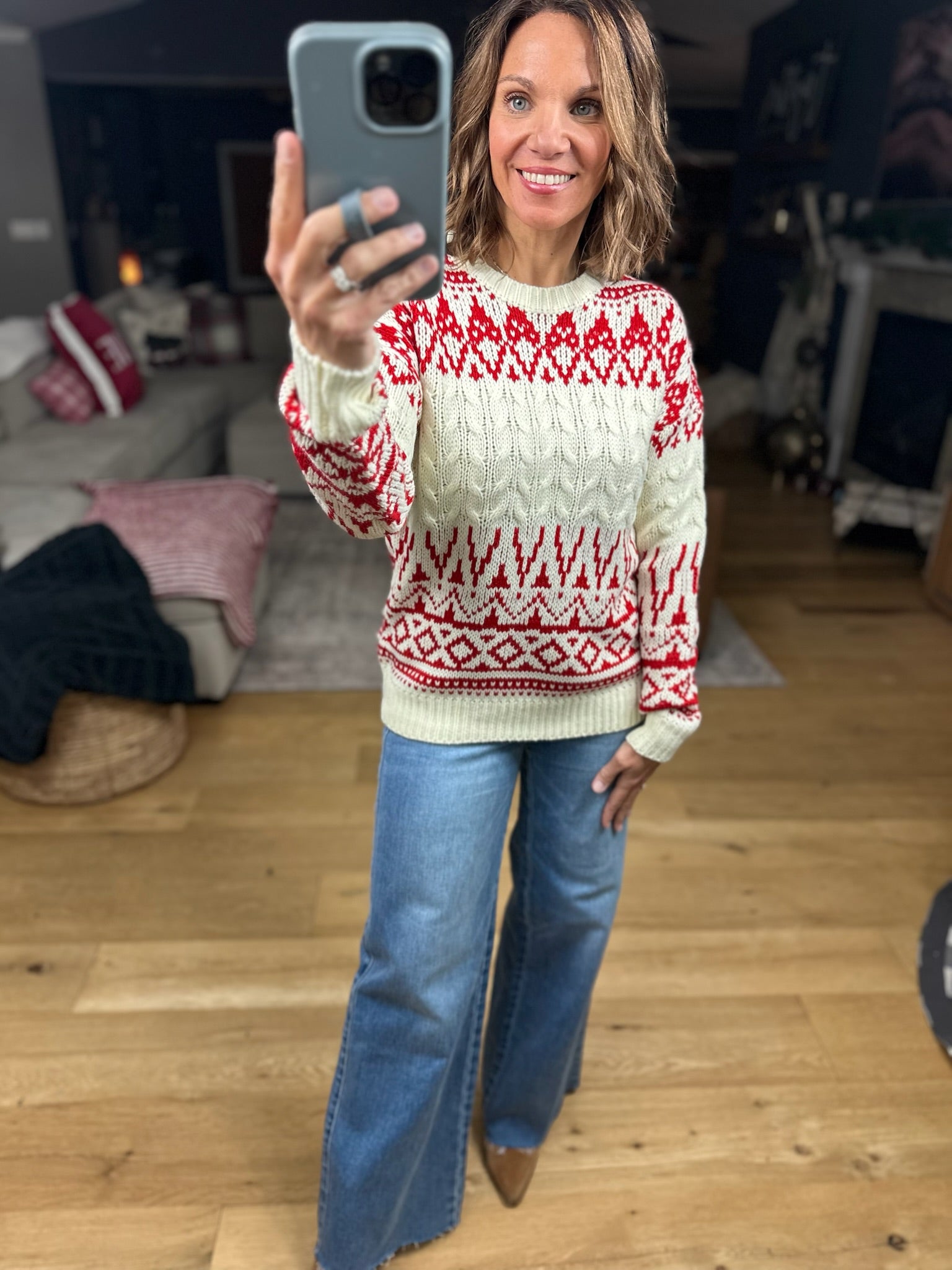 In My Time Fair Isle Sweater-Sweaters-Staccato-Anna Kaytes Boutique, Women's Fashion Boutique in Grinnell, Iowa