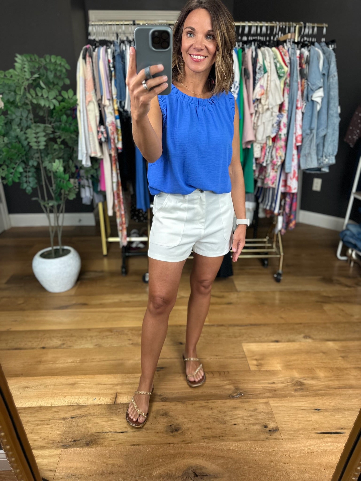 Holding Out For A Hero Royal Blue Top-Sleeveless-Umgee-Anna Kaytes Boutique, Women's Fashion Boutique in Grinnell, Iowa