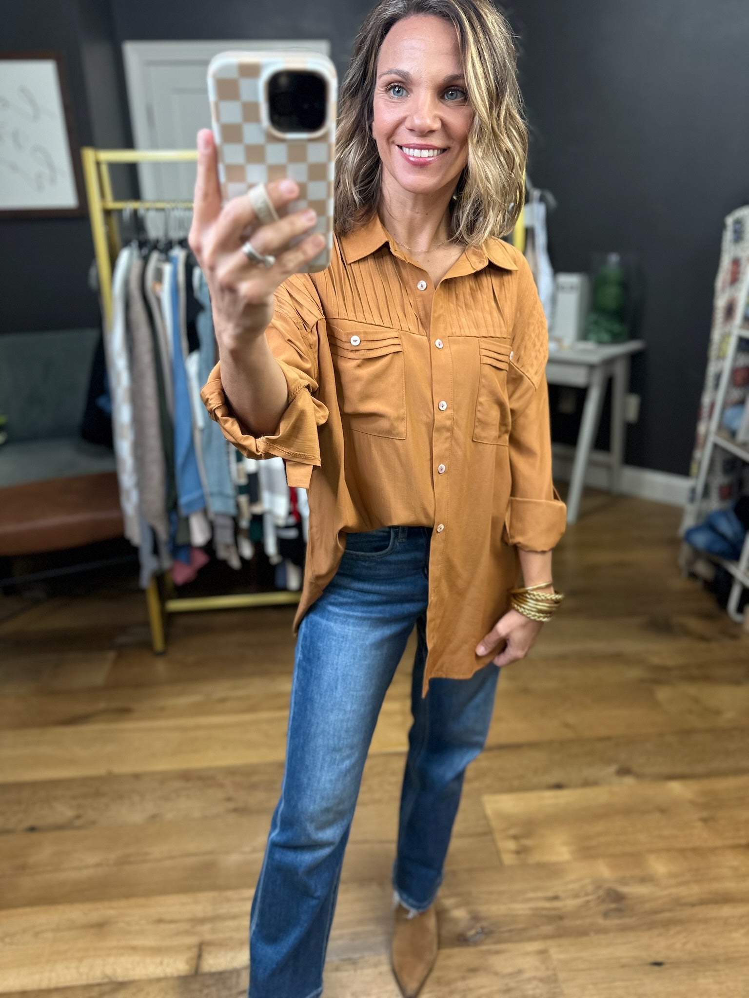 Just As Suddenly Button-Down Top - Multiple Options-Entro-Anna Kaytes Boutique, Women's Fashion Boutique in Grinnell, Iowa