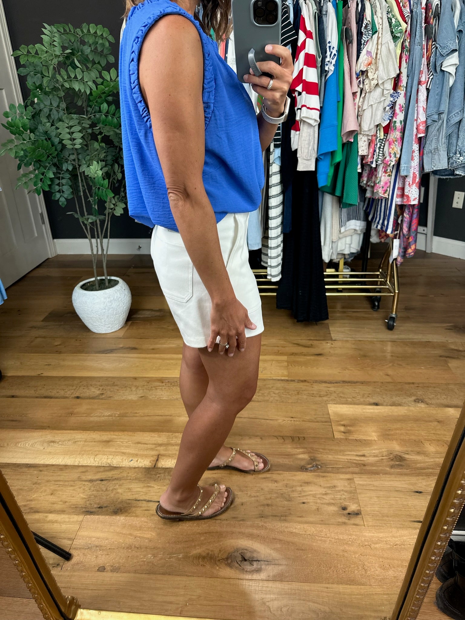 Holding Out For A Hero Royal Blue Top-Sleeveless-Umgee-Anna Kaytes Boutique, Women's Fashion Boutique in Grinnell, Iowa