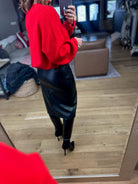 Take It Back Faux-Leather Skirt-Skirts-She & Sky-Anna Kaytes Boutique, Women's Fashion Boutique in Grinnell, Iowa