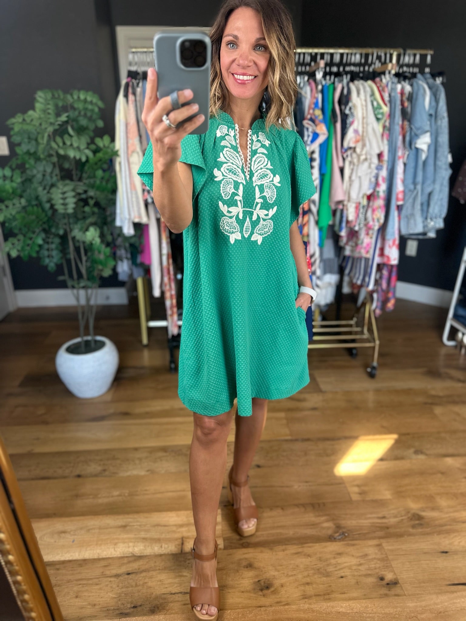 Calling For Summer Pocket Dress-Dresses-Umgee-Anna Kaytes Boutique, Women's Fashion Boutique in Grinnell, Iowa