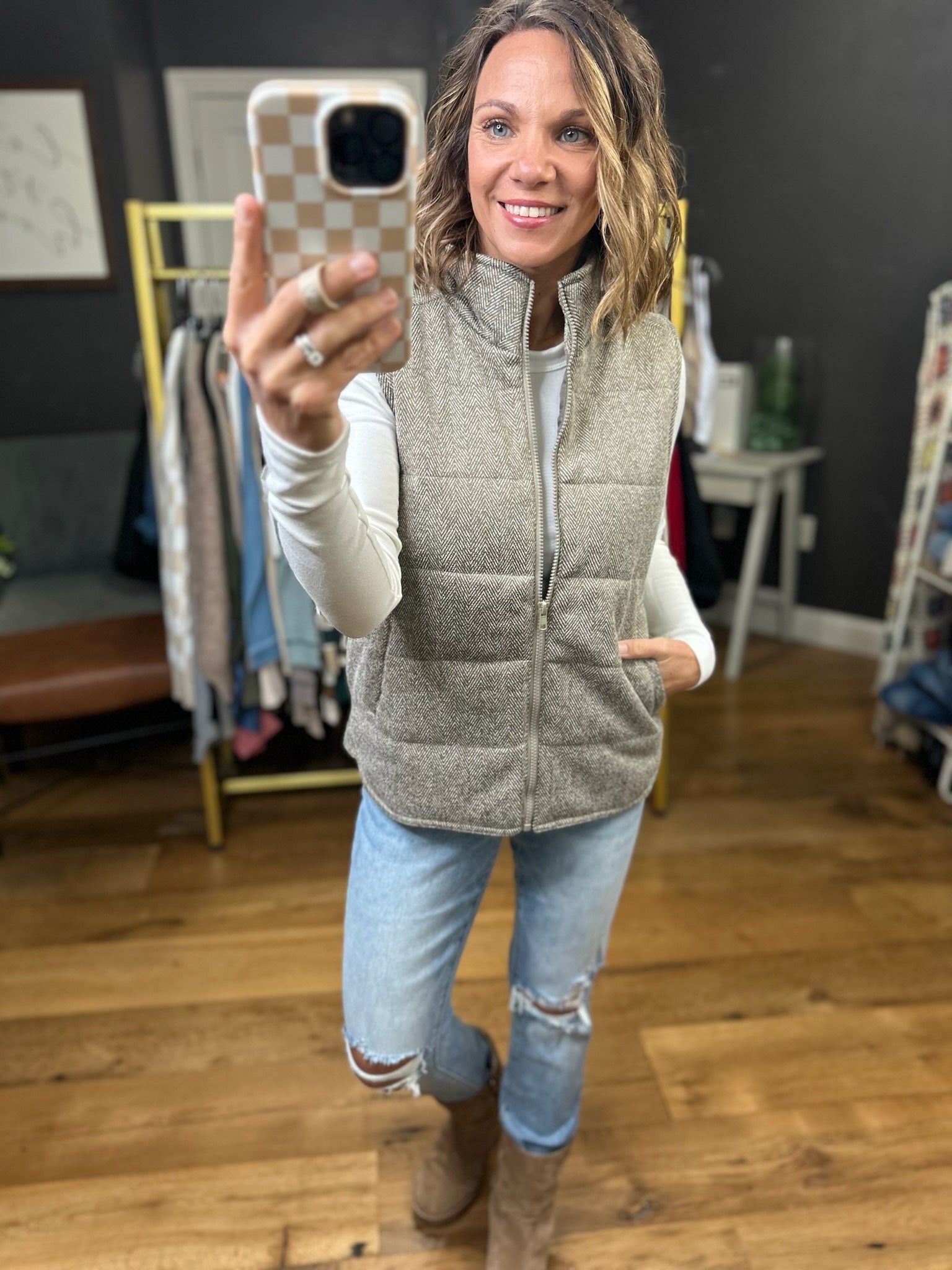 Most Of All Herringbone Vest - Multiple Options-Staccato-Anna Kaytes Boutique, Women's Fashion Boutique in Grinnell, Iowa