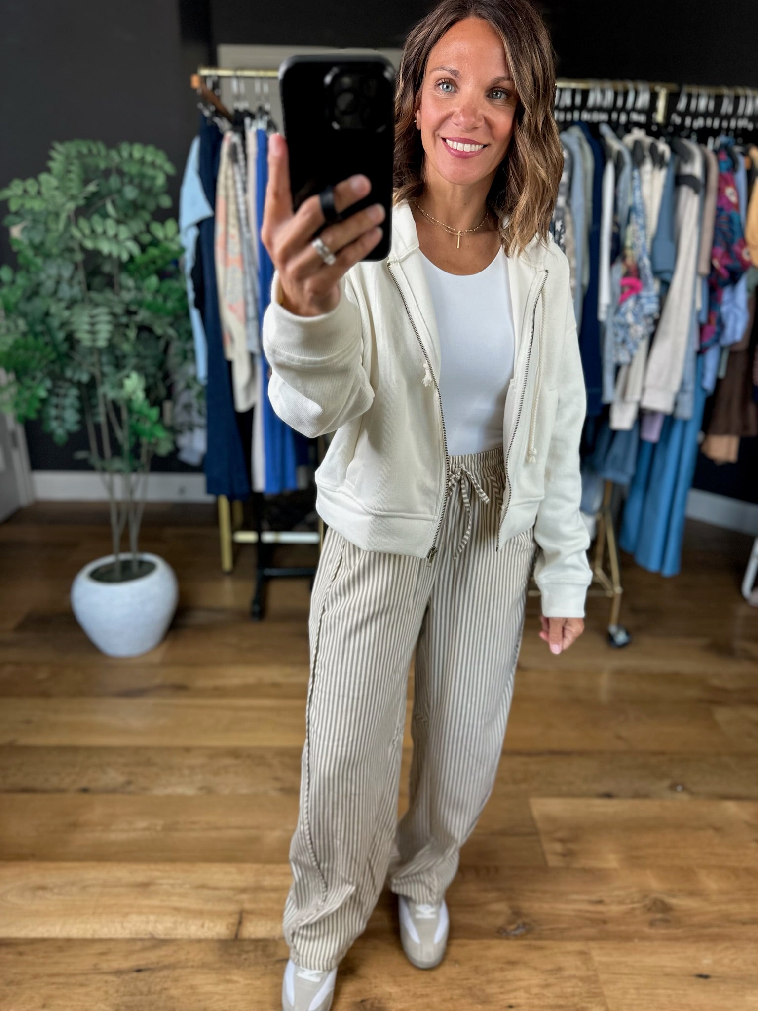 Make It Easy Zip Hoodie-Sweaters-Wishlist-Anna Kaytes Boutique, Women's Fashion Boutique in Grinnell, Iowa