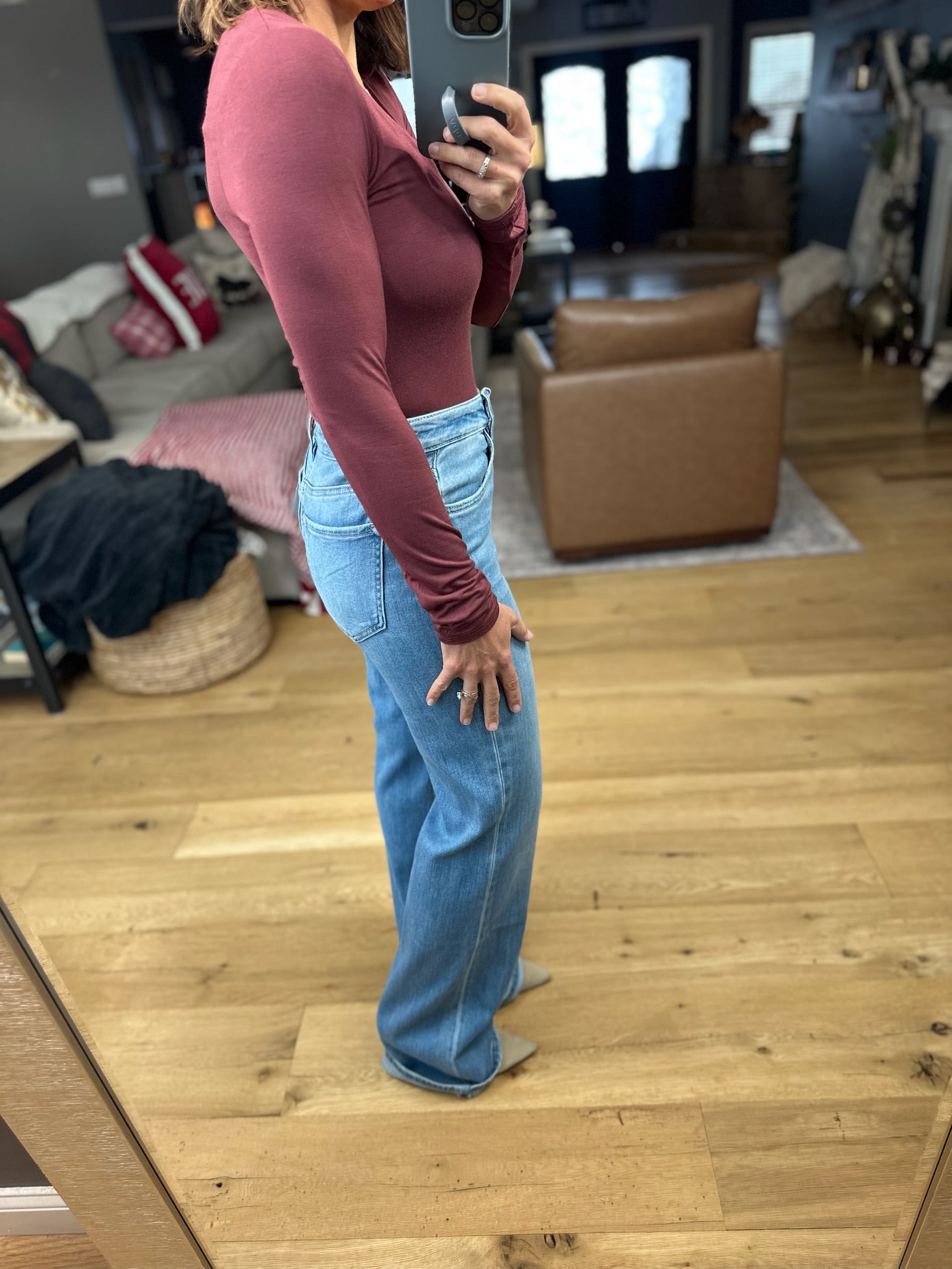 The Sage Double-Lined V-Neck Long Sleeve-Long Sleeves-Wasabi & Mint-Anna Kaytes Boutique, Women's Fashion Boutique in Grinnell, Iowa