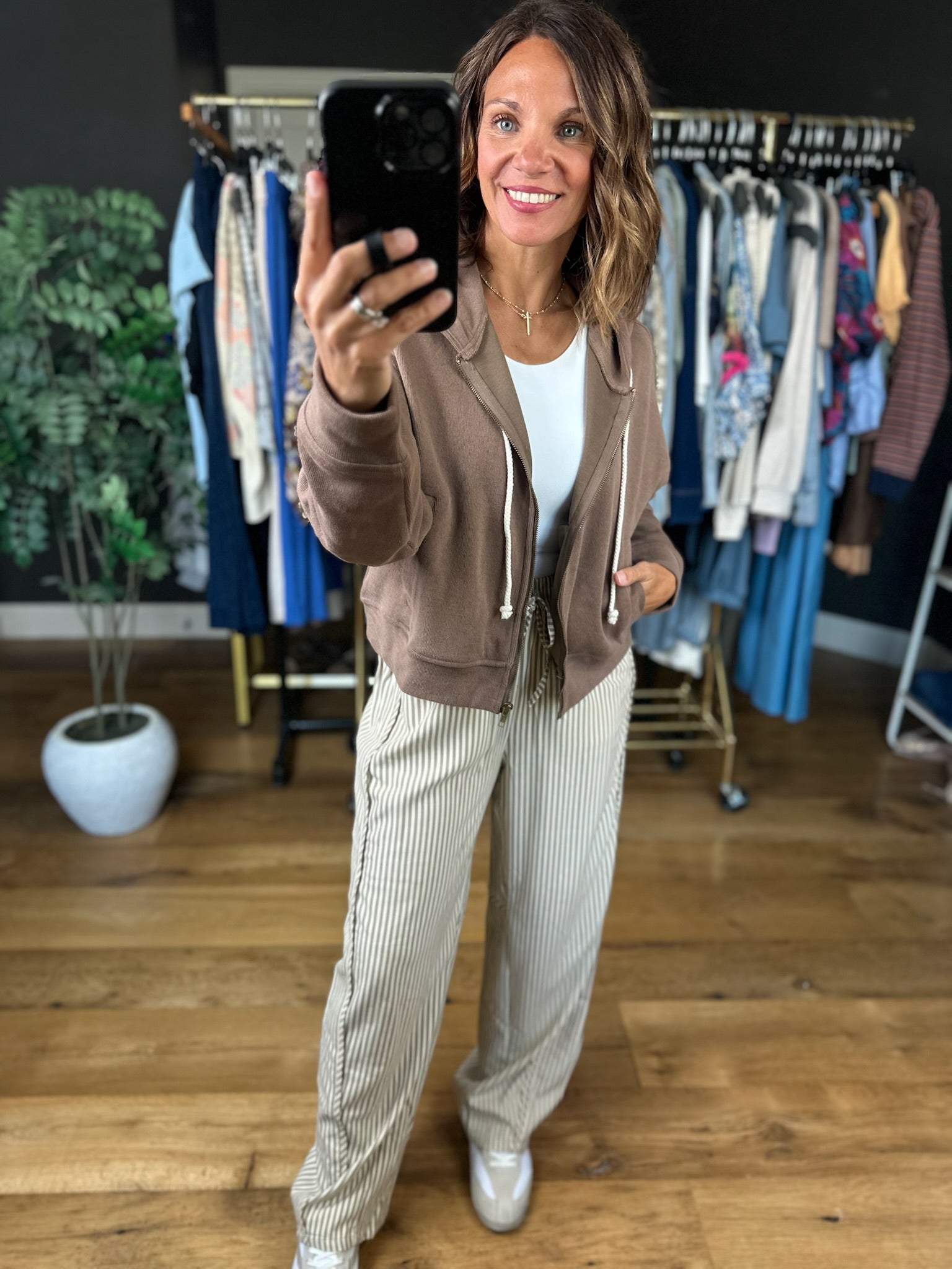 Make It Easy Zip Hoodie-Sweaters-Wishlist-Anna Kaytes Boutique, Women's Fashion Boutique in Grinnell, Iowa