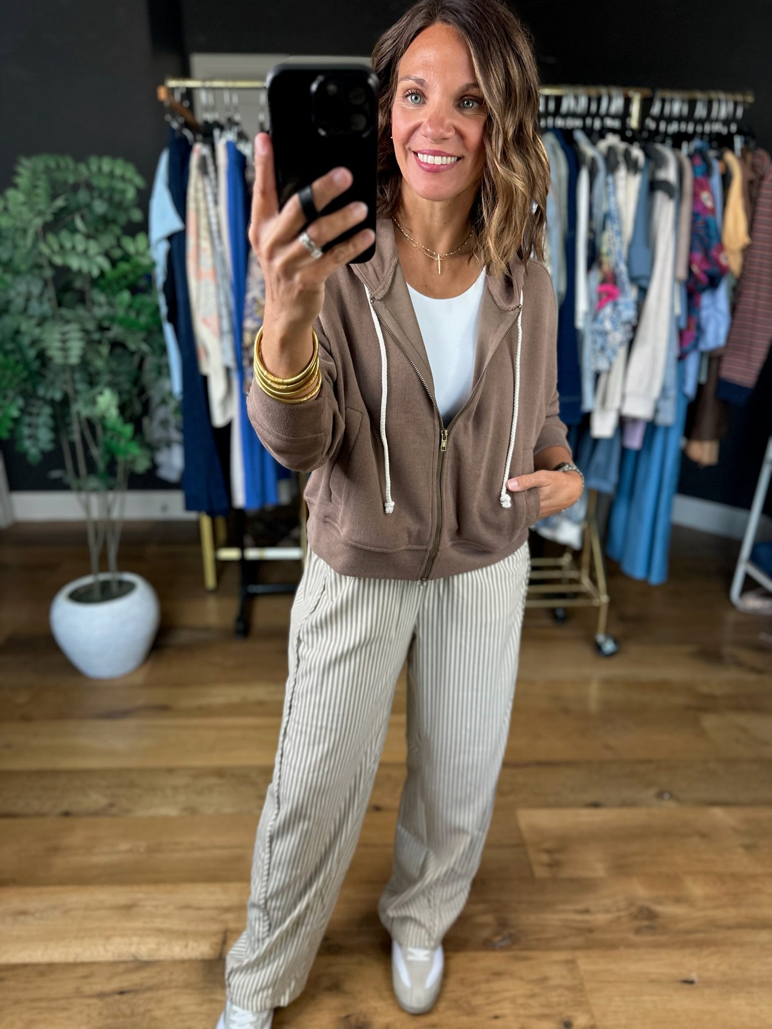 Make It Easy Zip Hoodie-Sweaters-Wishlist-Anna Kaytes Boutique, Women's Fashion Boutique in Grinnell, Iowa
