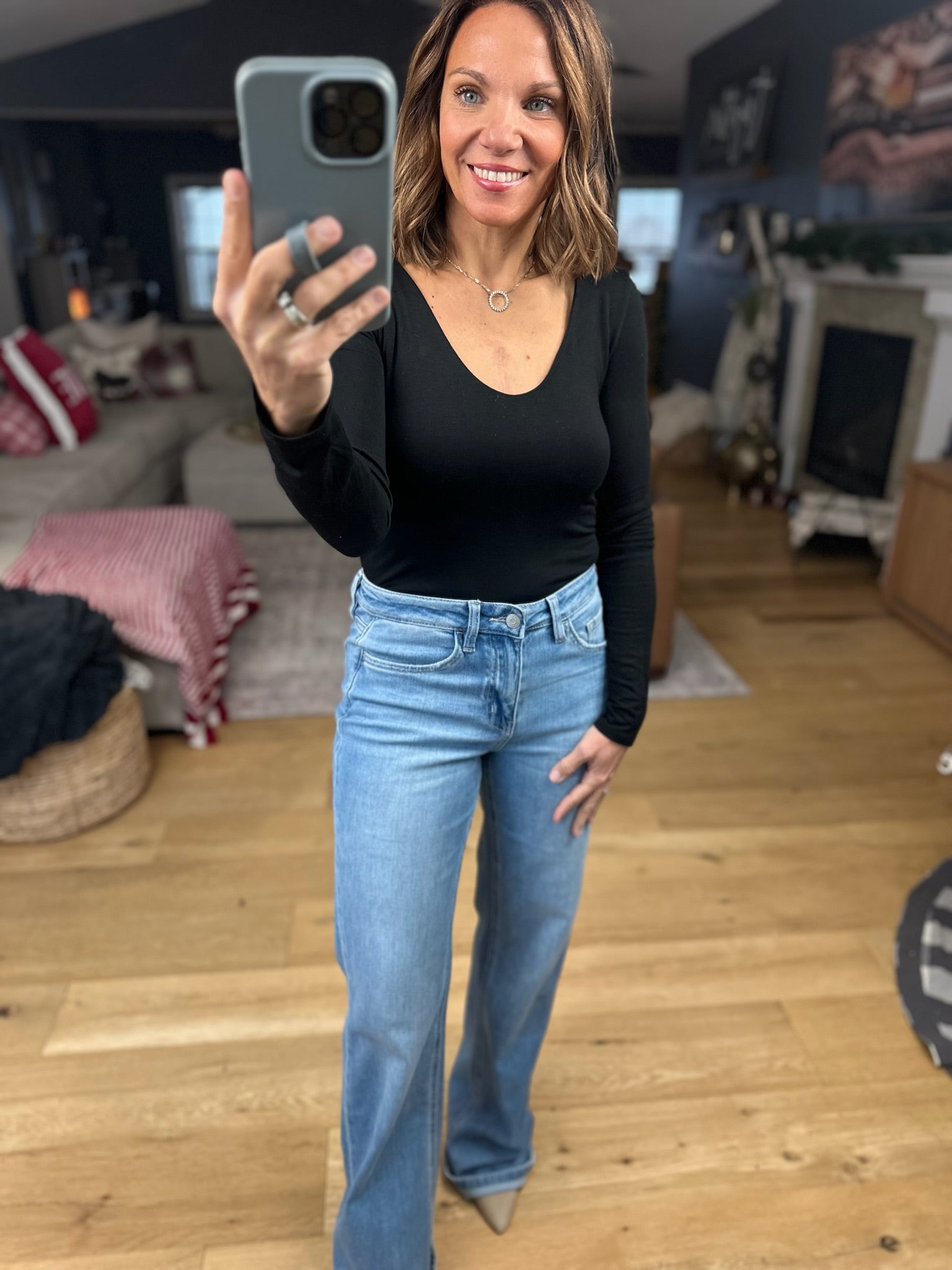 The Sage Double-Lined V-Neck Long Sleeve-Long Sleeves-Wasabi & Mint-Anna Kaytes Boutique, Women's Fashion Boutique in Grinnell, Iowa