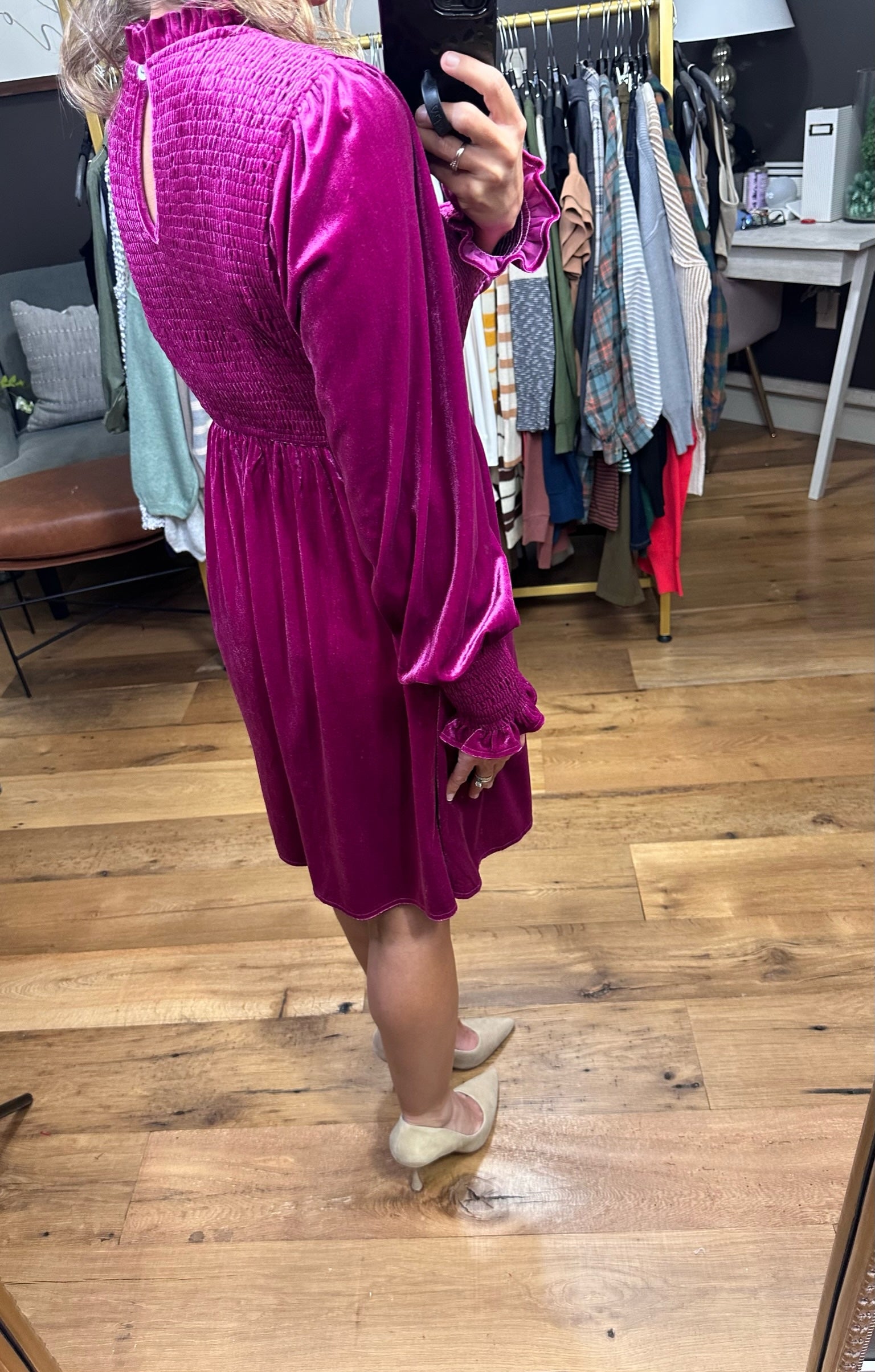 Lover Velour Long Sleeve Dress - Multiple Options-Dresses-Jodifl G10566-Anna Kaytes Boutique, Women's Fashion Boutique in Grinnell, Iowa