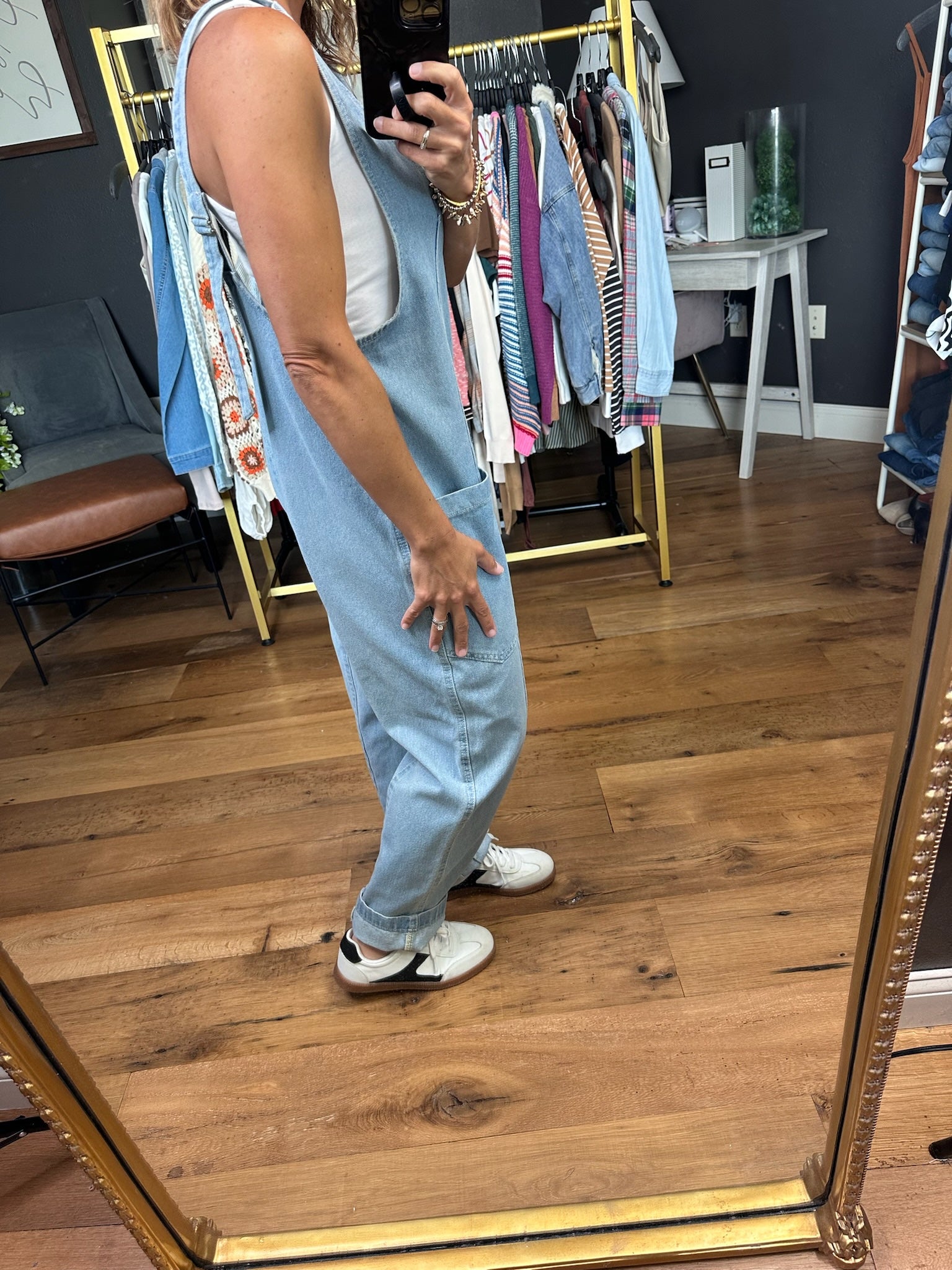 The Nina Pocket Jumpsuit - Denim-Wishlist-Anna Kaytes Boutique, Women's Fashion Boutique in Grinnell, Iowa