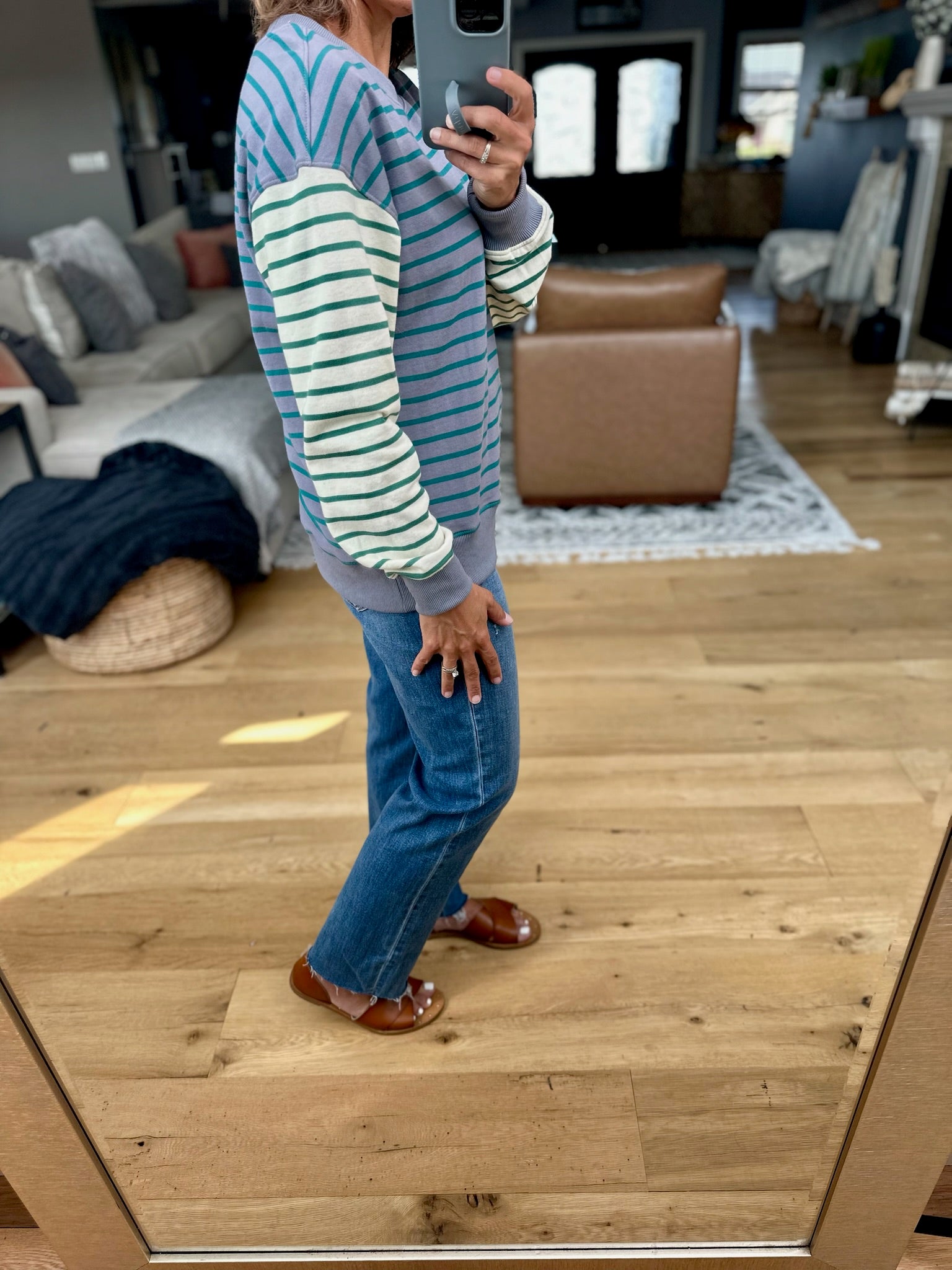 Better Days Ahead Striped Crewneck Sweatshirt-Staccato-Anna Kaytes Boutique, Women's Fashion Boutique in Grinnell, Iowa