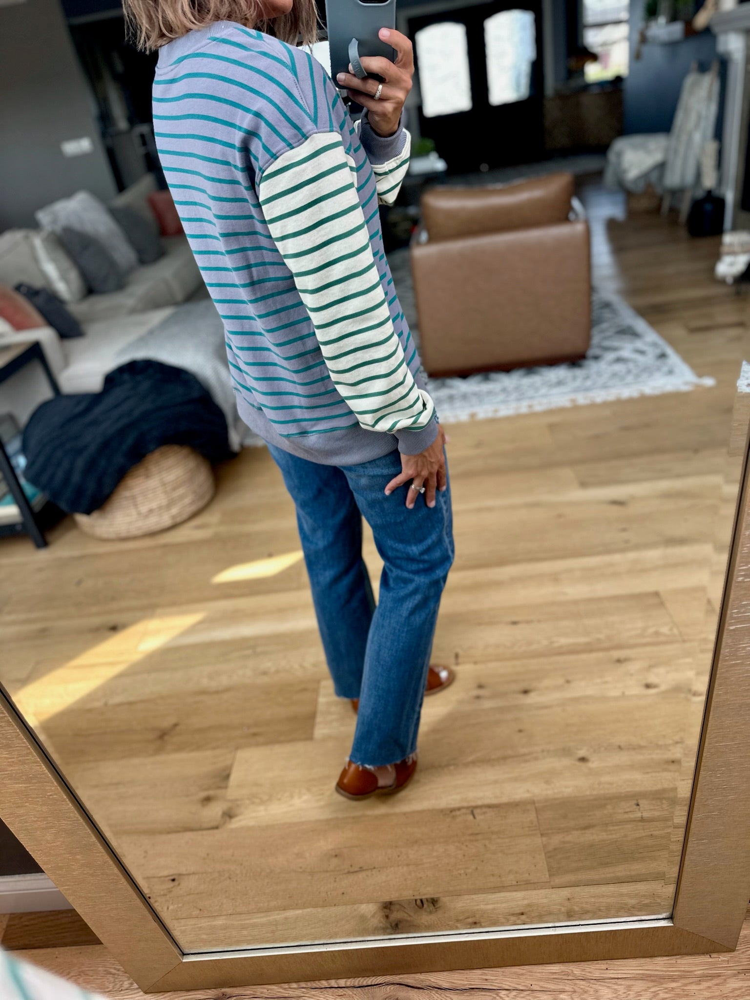 Better Days Ahead Striped Crewneck Sweatshirt-Staccato-Anna Kaytes Boutique, Women's Fashion Boutique in Grinnell, Iowa